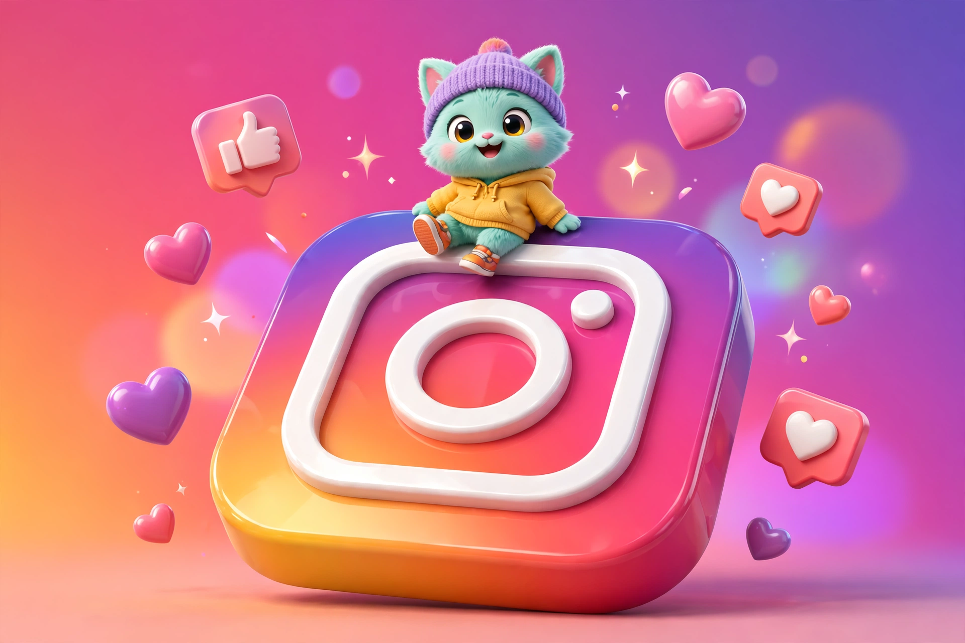Instagram 3D Character Logo Prompt