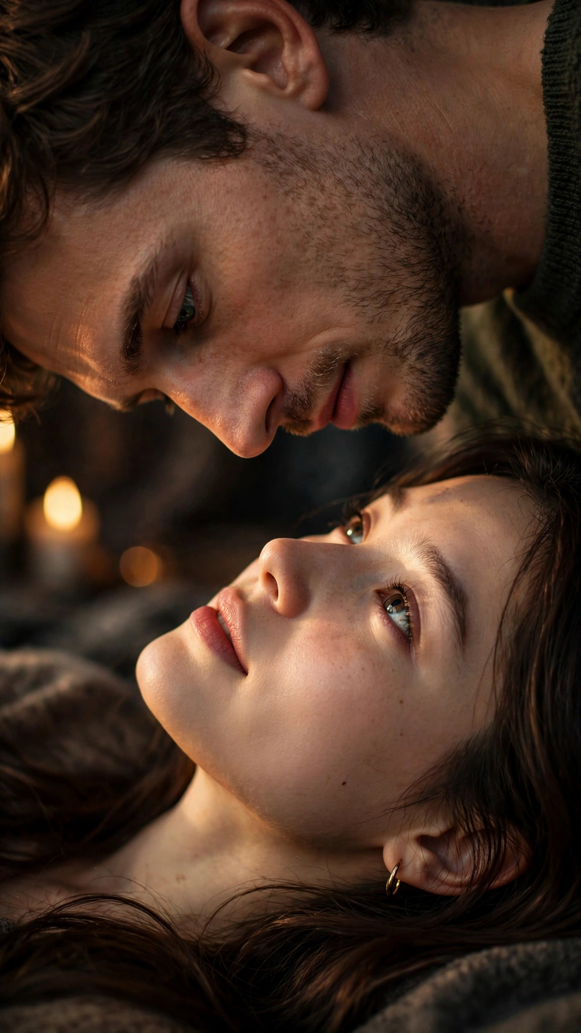 Intimate Close-Up Couple Portrait