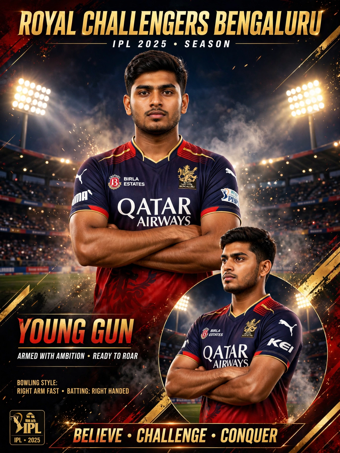 IPL RCB Jersey Poster Prompt