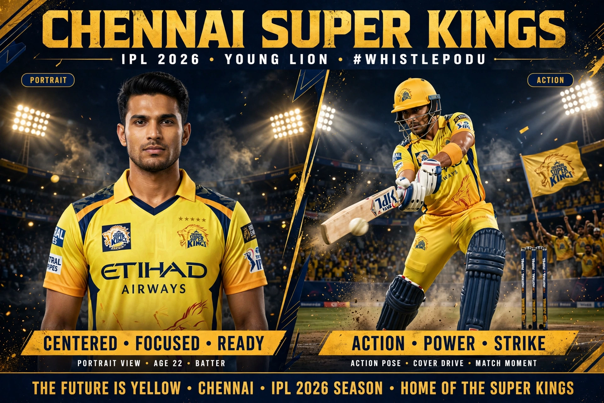 IPL-Style CSK Poster