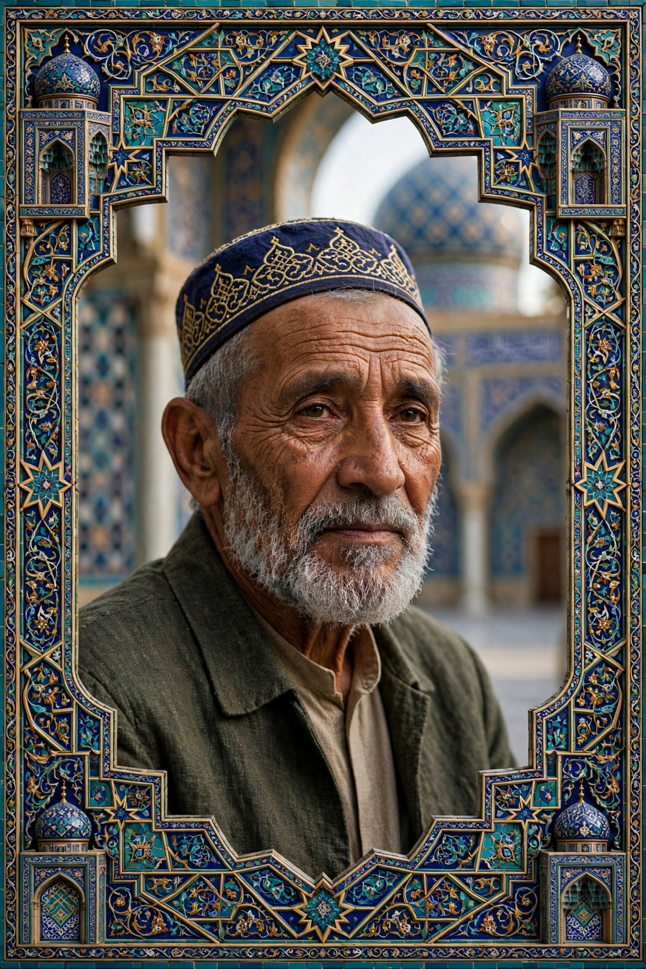 Islamic Geometric Elderly Man Art