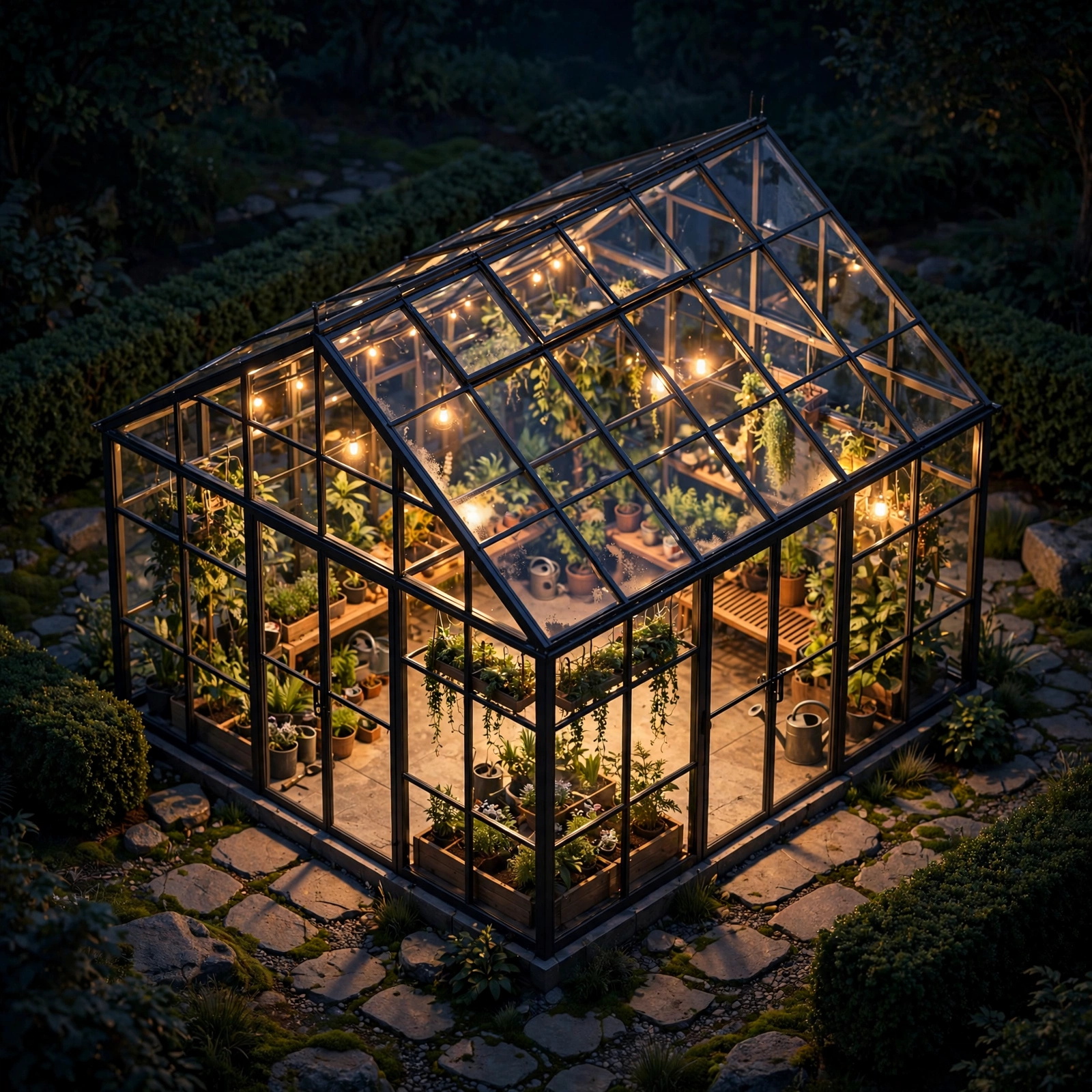 Isometric Greenhouse Night
