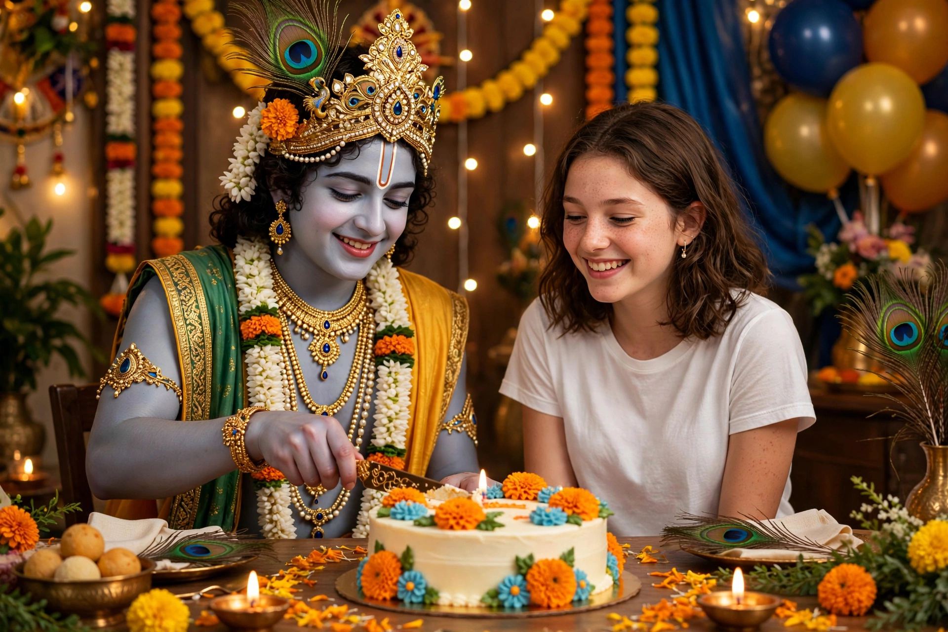 Janmashtami Cake Celebration Portrait