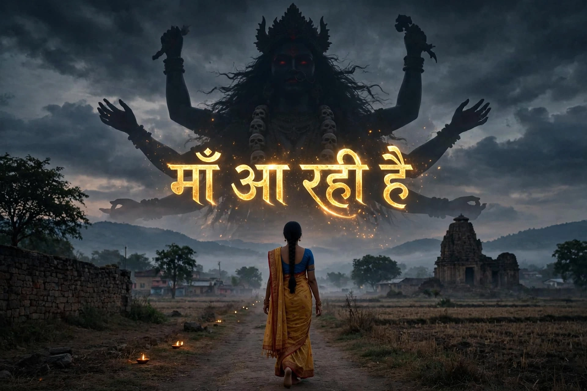 Kali Mata Text Reveal Video Prompt