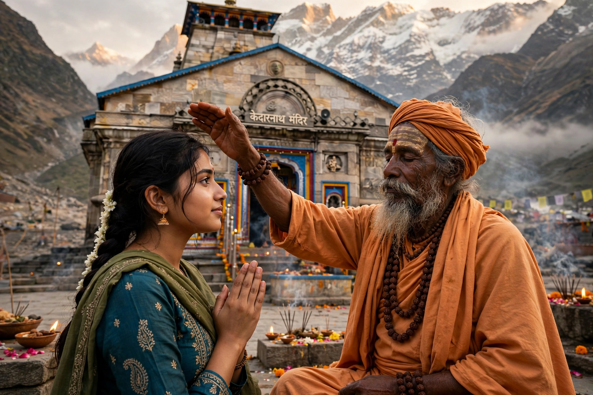Kedarnath Sadhu Blessing