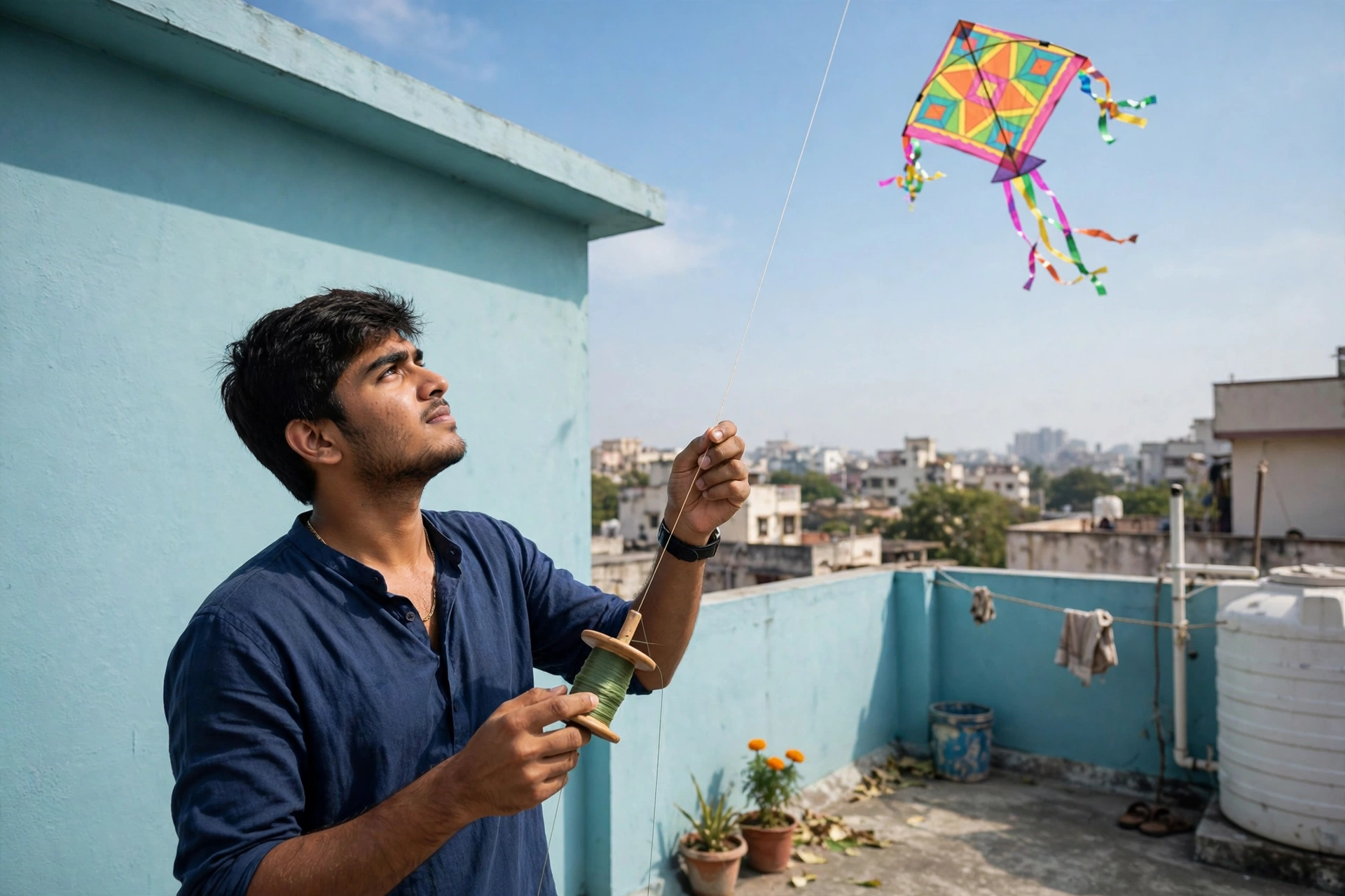 Kite Flying Rooftop