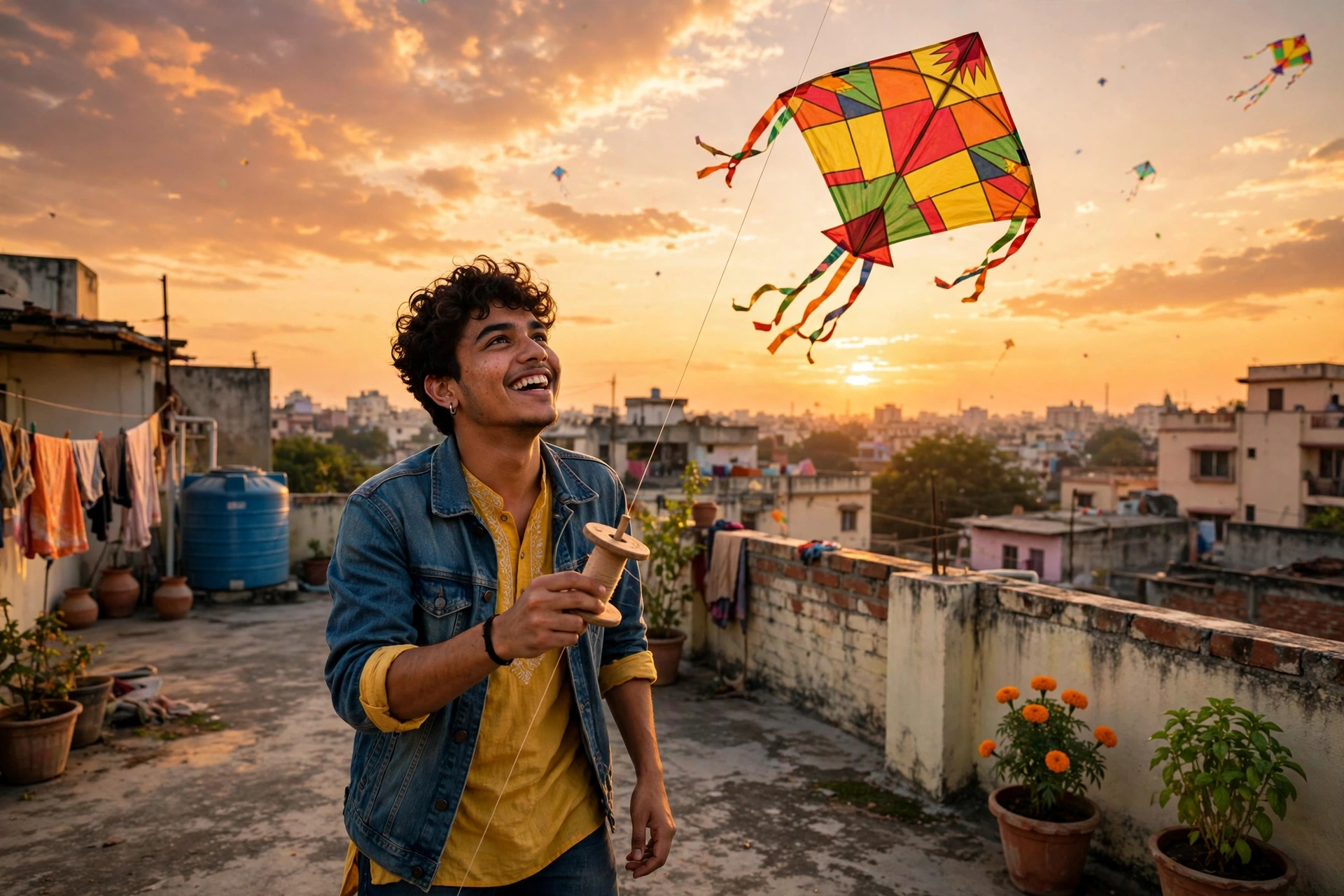Kite Flying Sunset