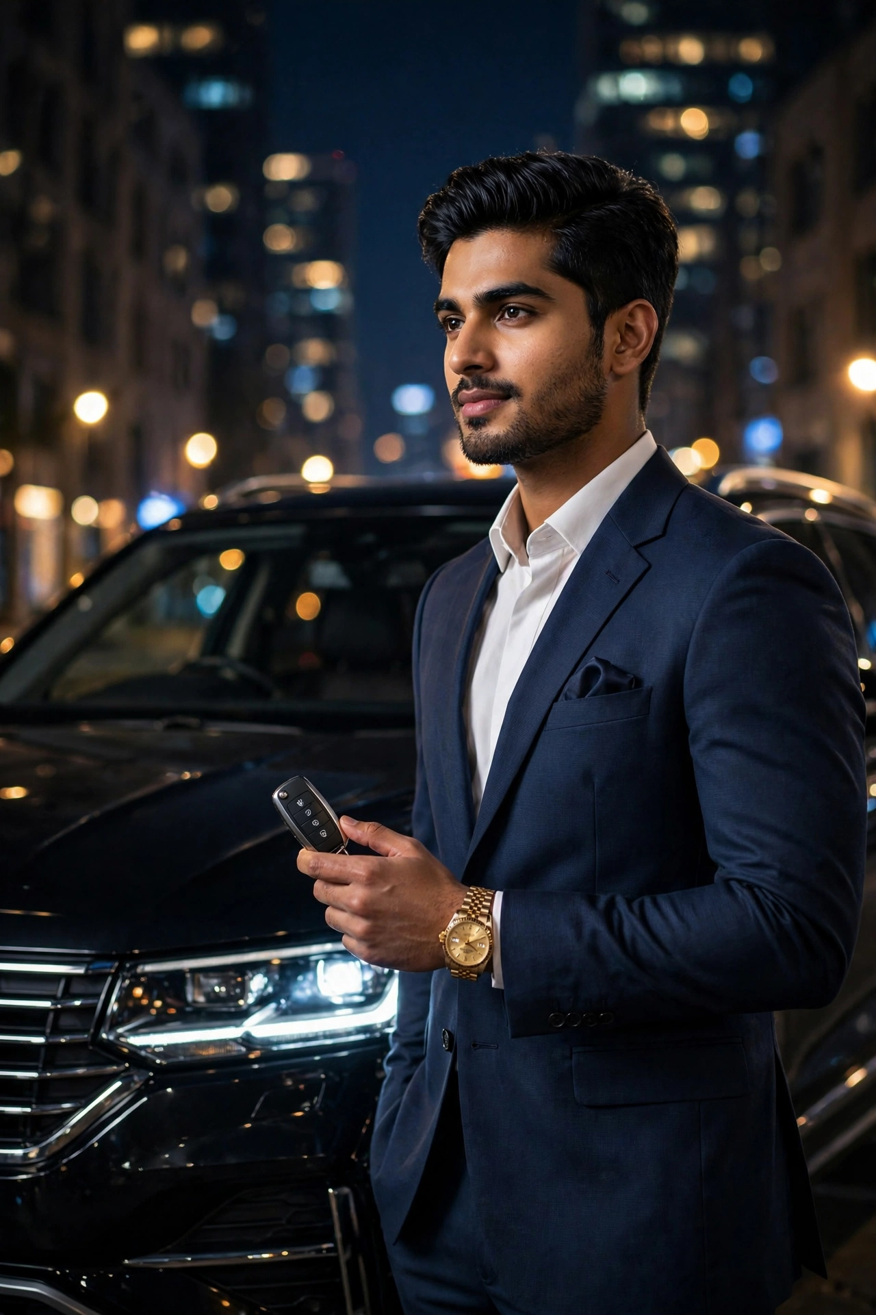 Luxury SUV Suit Portrait