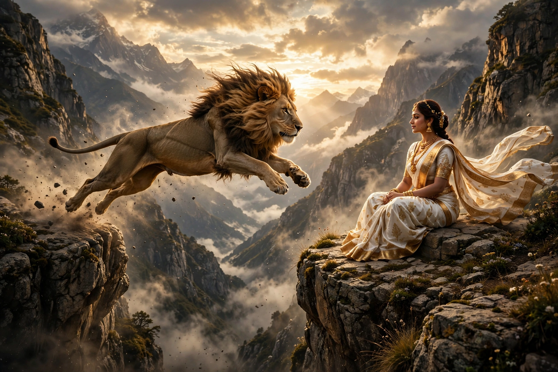 Maa Durga Lion Leap Video