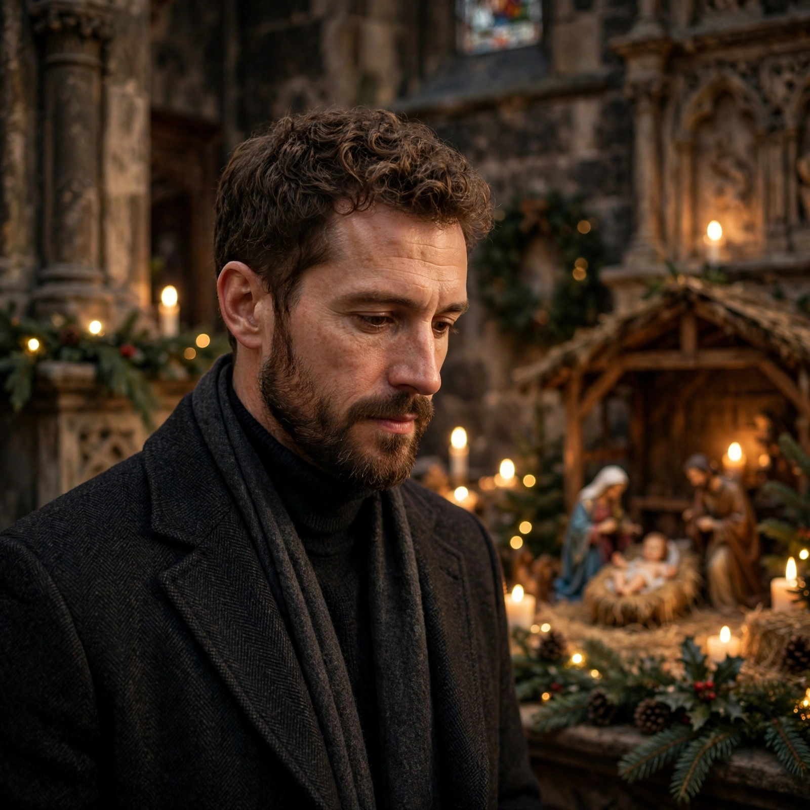 Man Christmas Church