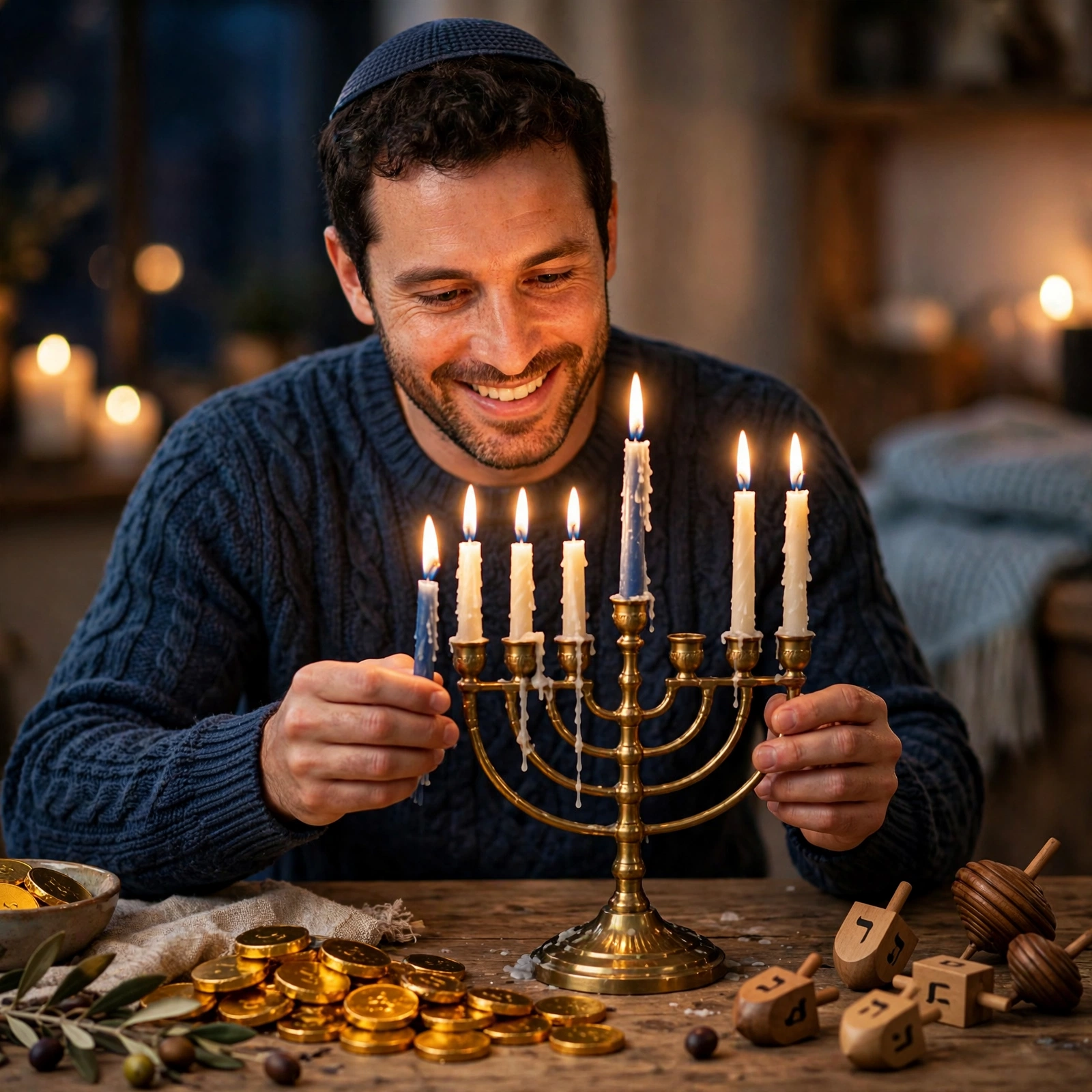 Man Hanukkah Menorah