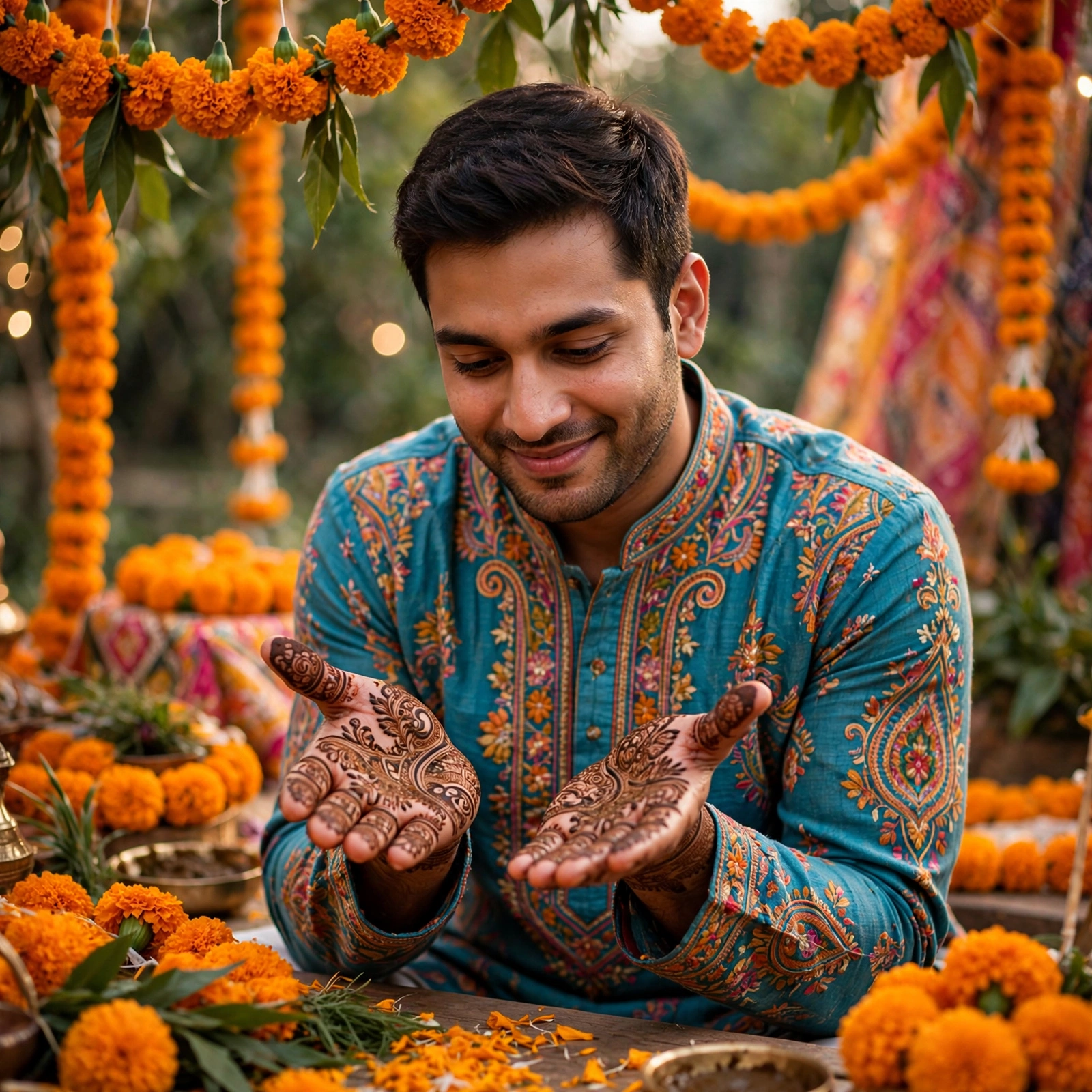 Man Mehndi Look