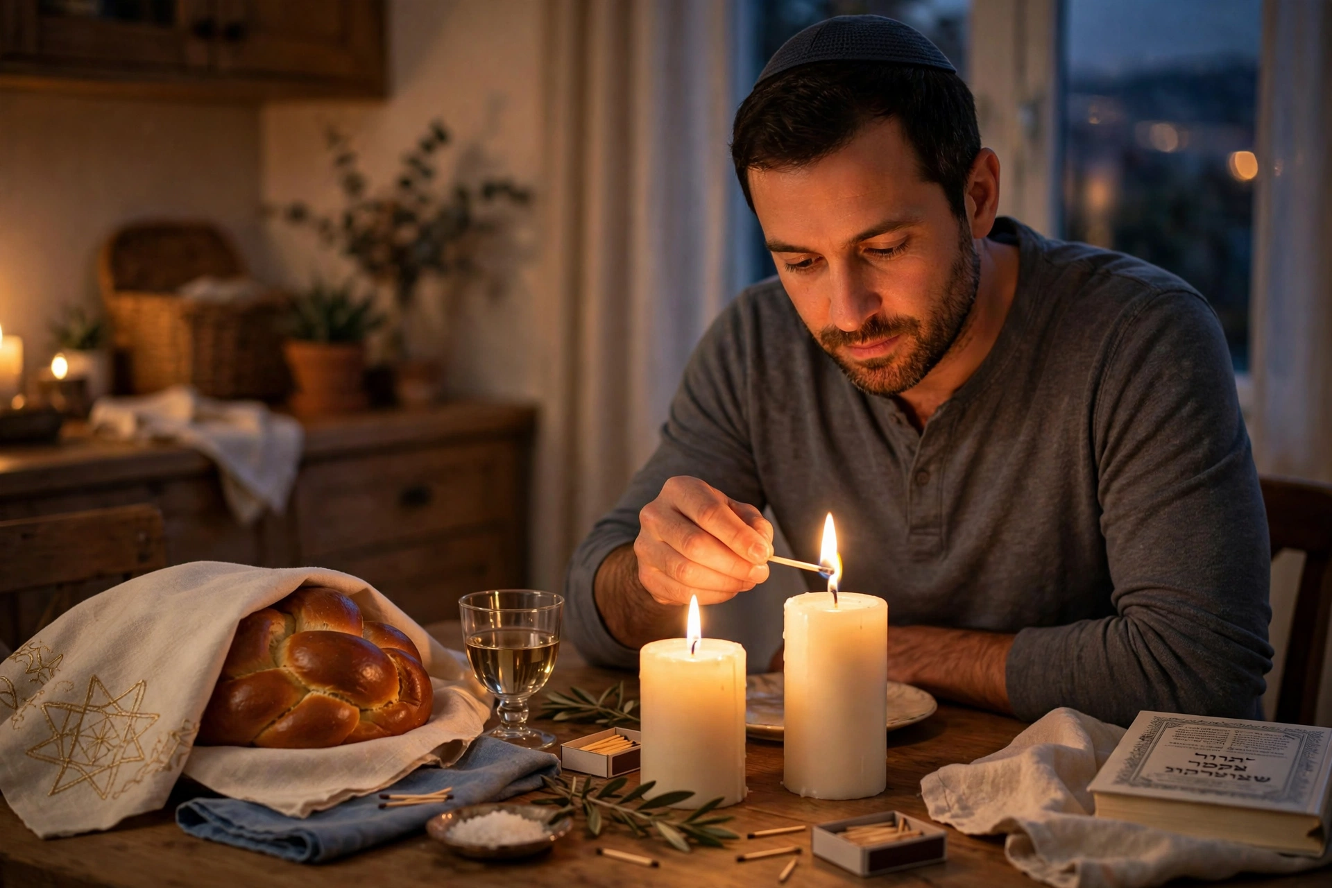 Man Shabbat Candles