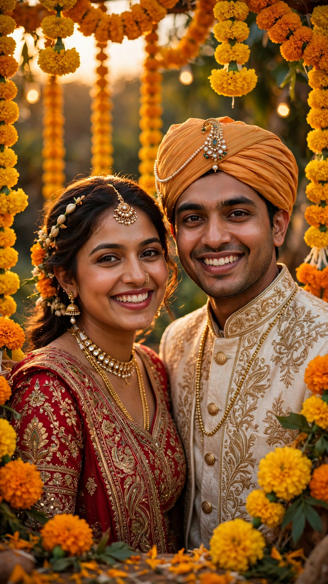 Marigold Wedding Celebration Portrait