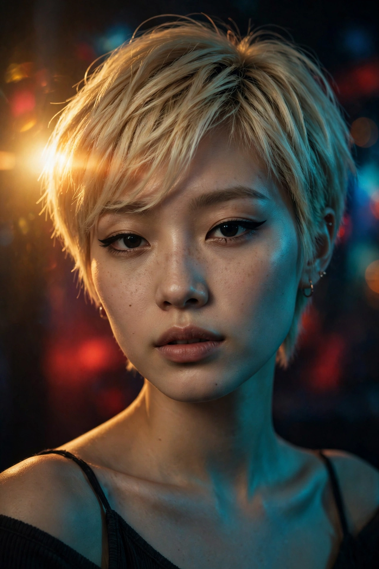 Cinematic portrait with dramatic lighting