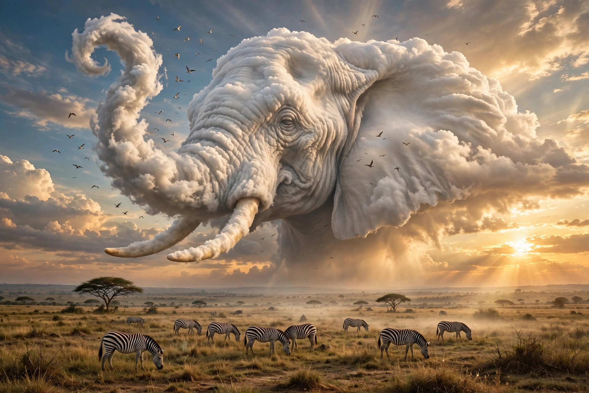 Majestic Elephant Cloud Photography