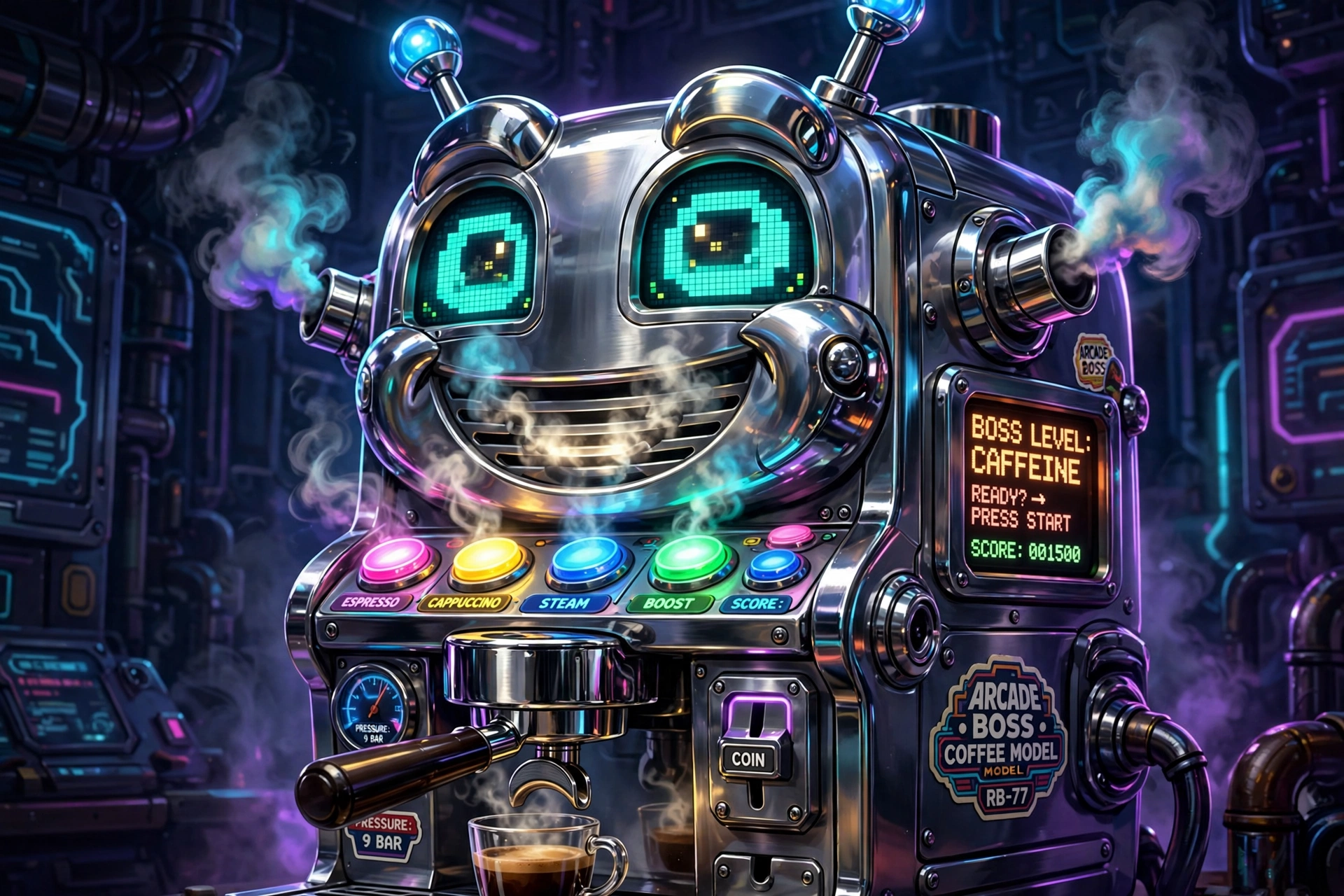 Sci-Fi Coffee Machine Boss Battle