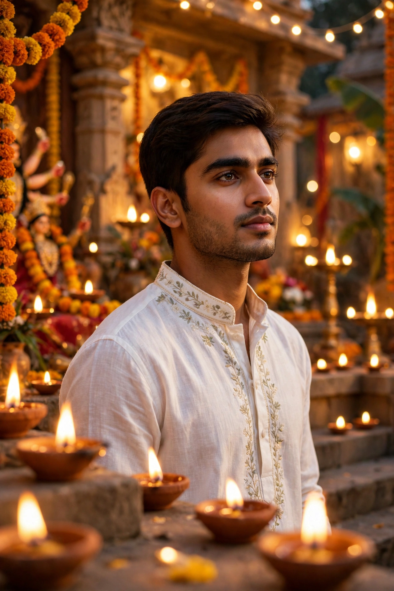 Navratri Kurta Durga Portrait