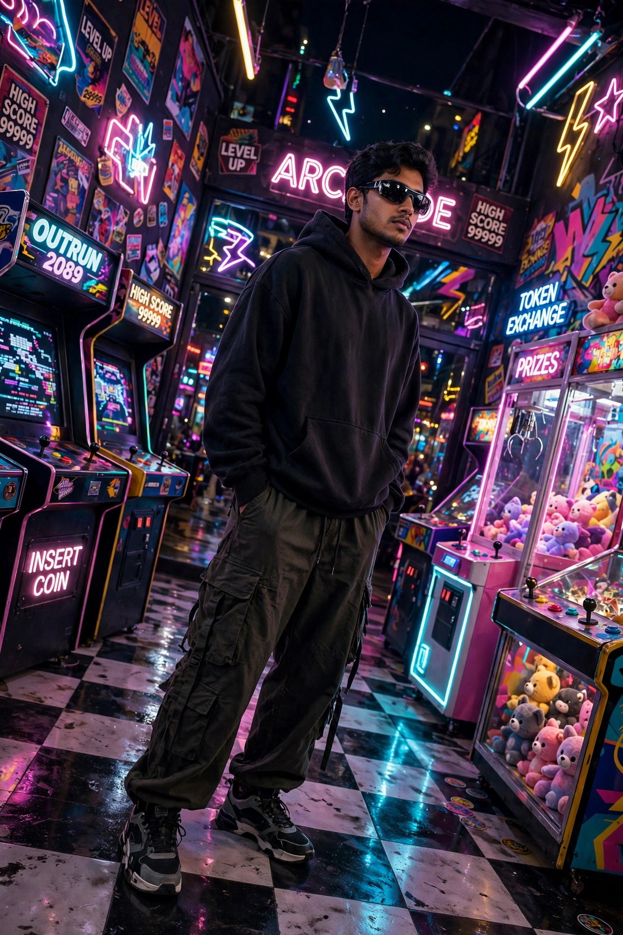 Neon Arcade Attitude Boy