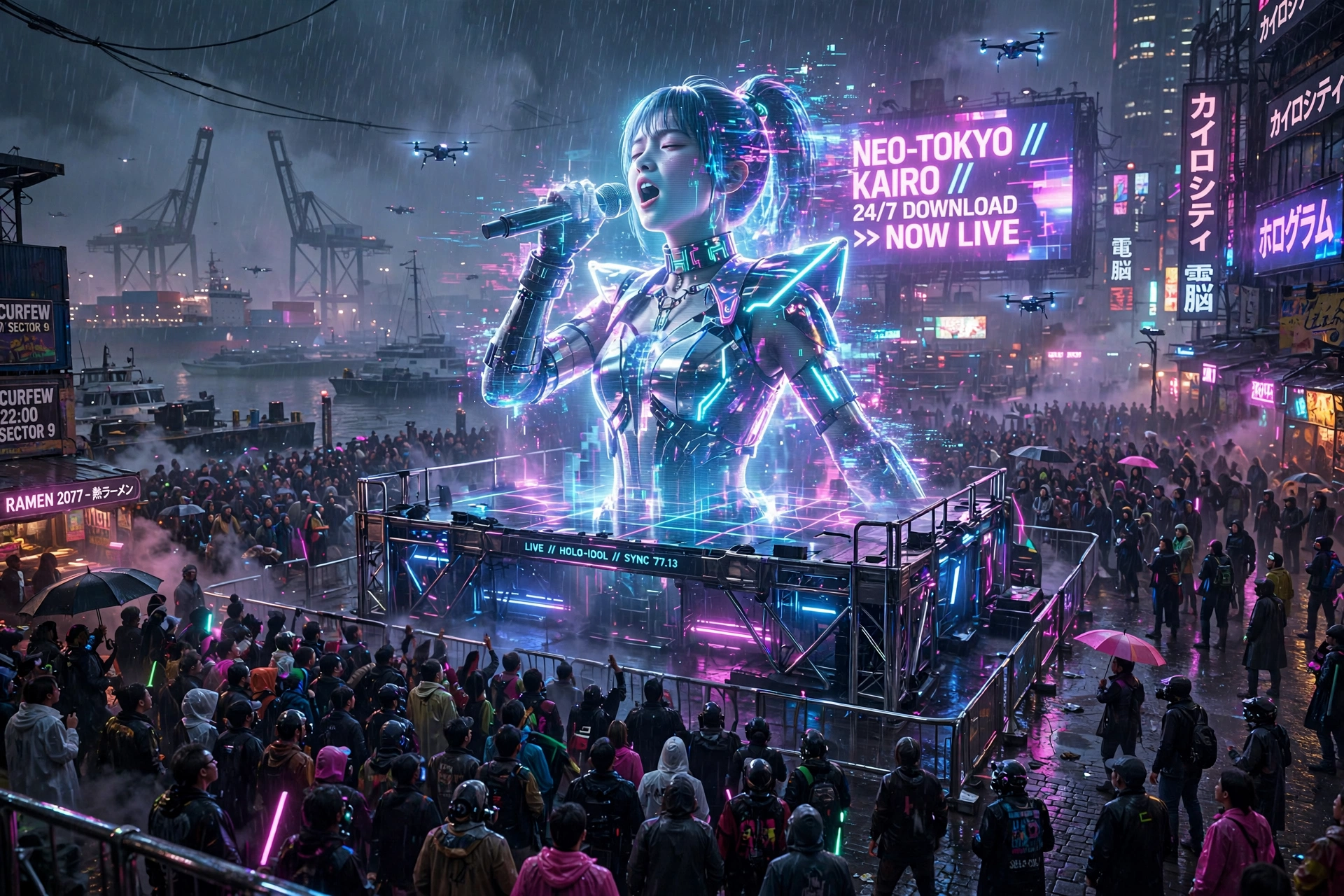 Neon Fog Harbor