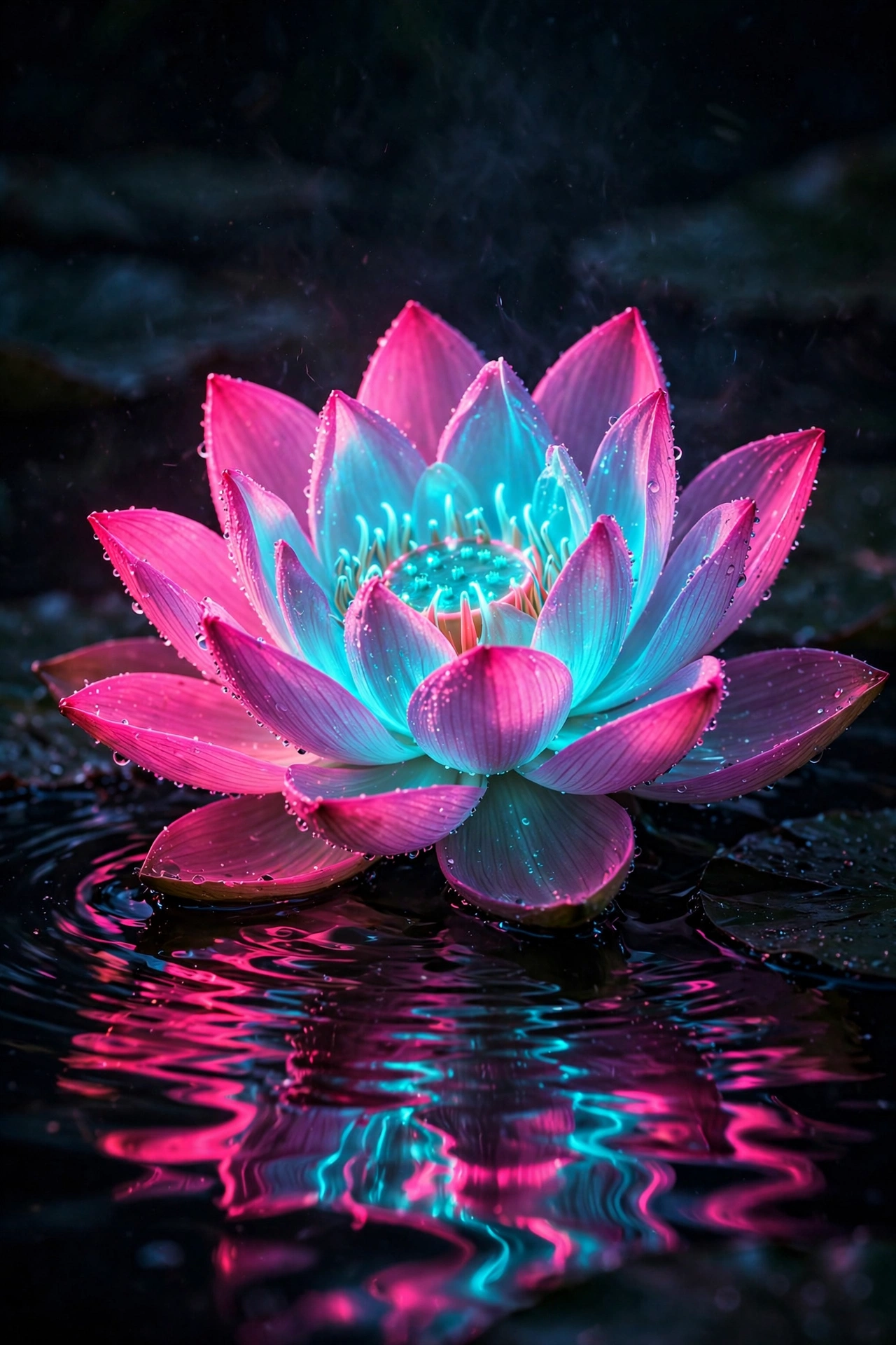 Neon Lotus Bloom