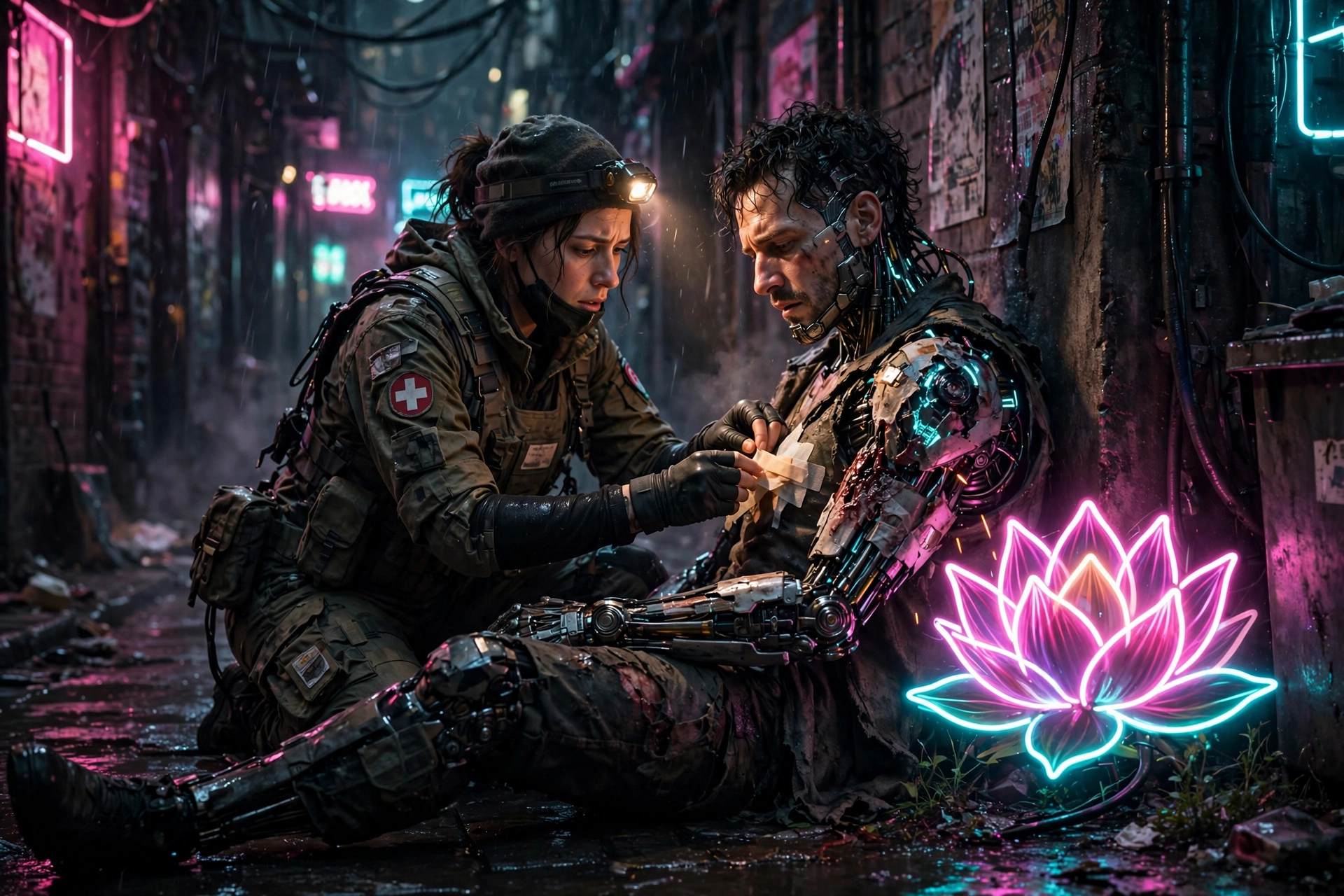 Neon Lotus Bloom
