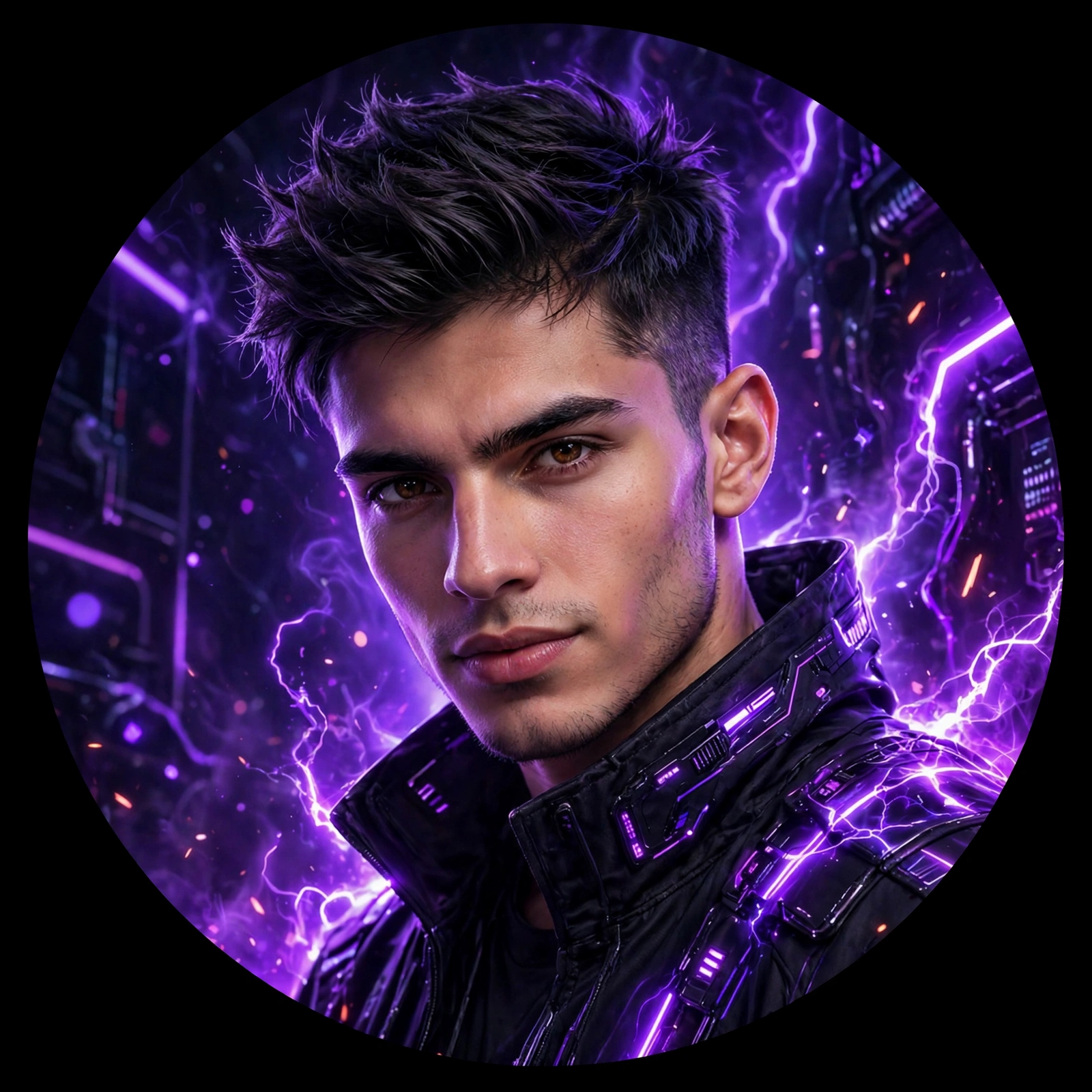Neon Purple Instagram DP Men
