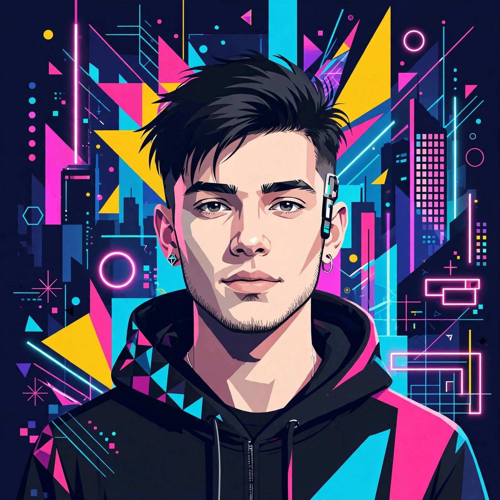 Neon Vector Portrait
