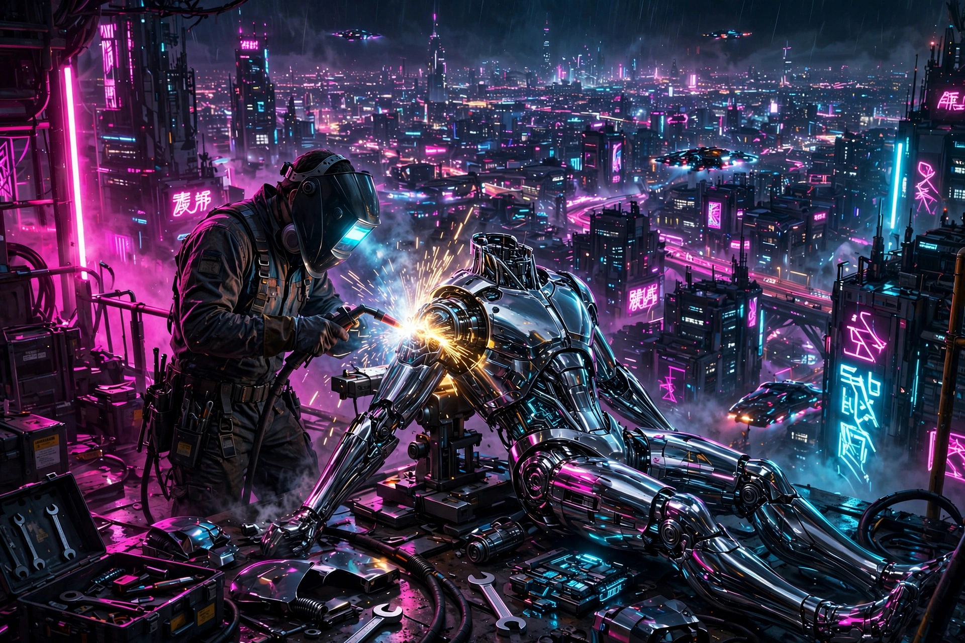 Neon Wasteland Drifter