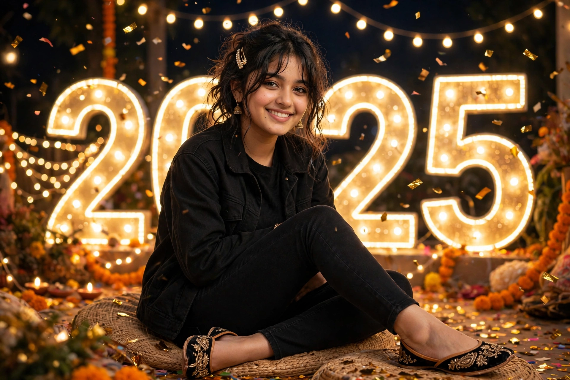 New Year 2025 Numbers Portrait