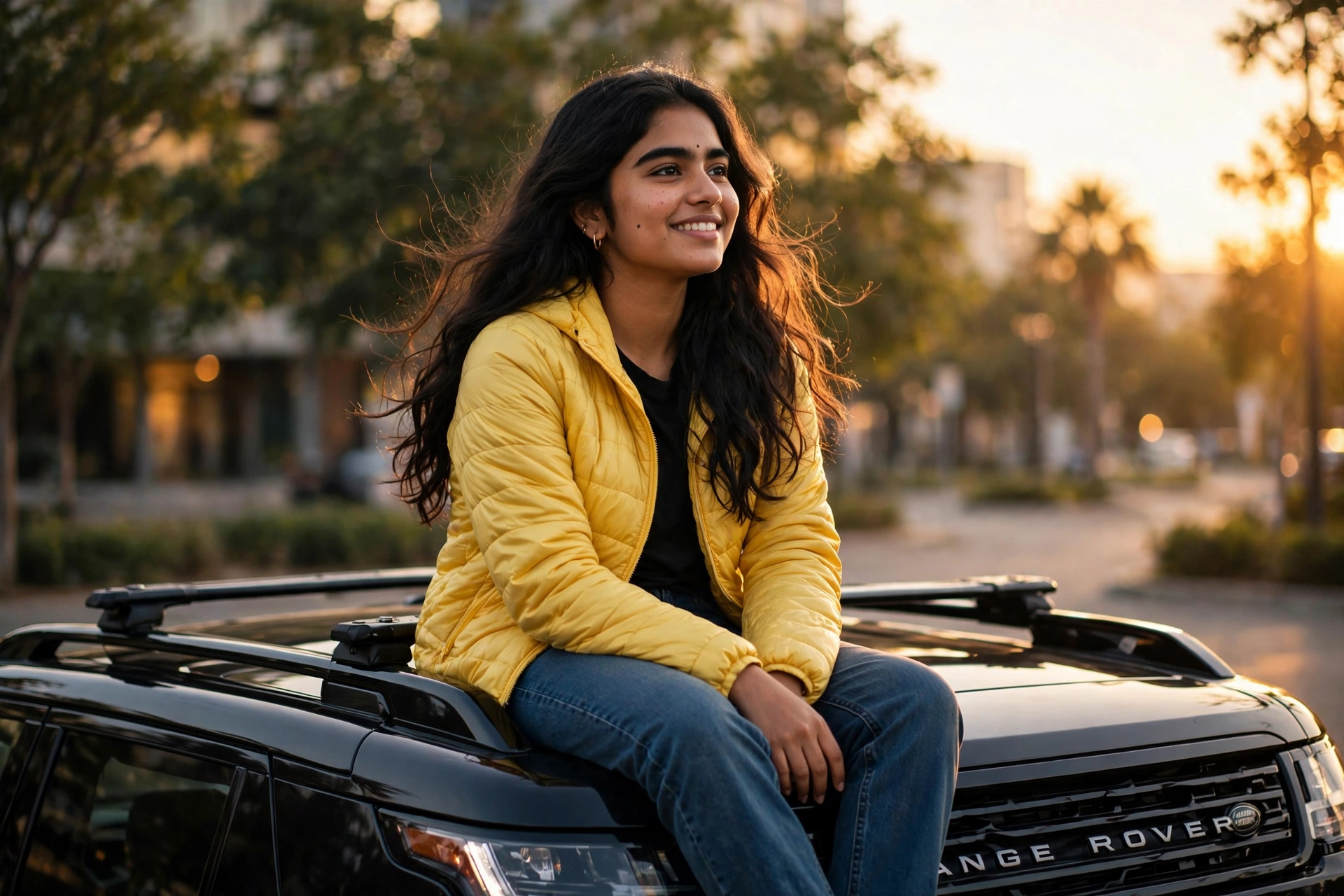 New Year Car Girl