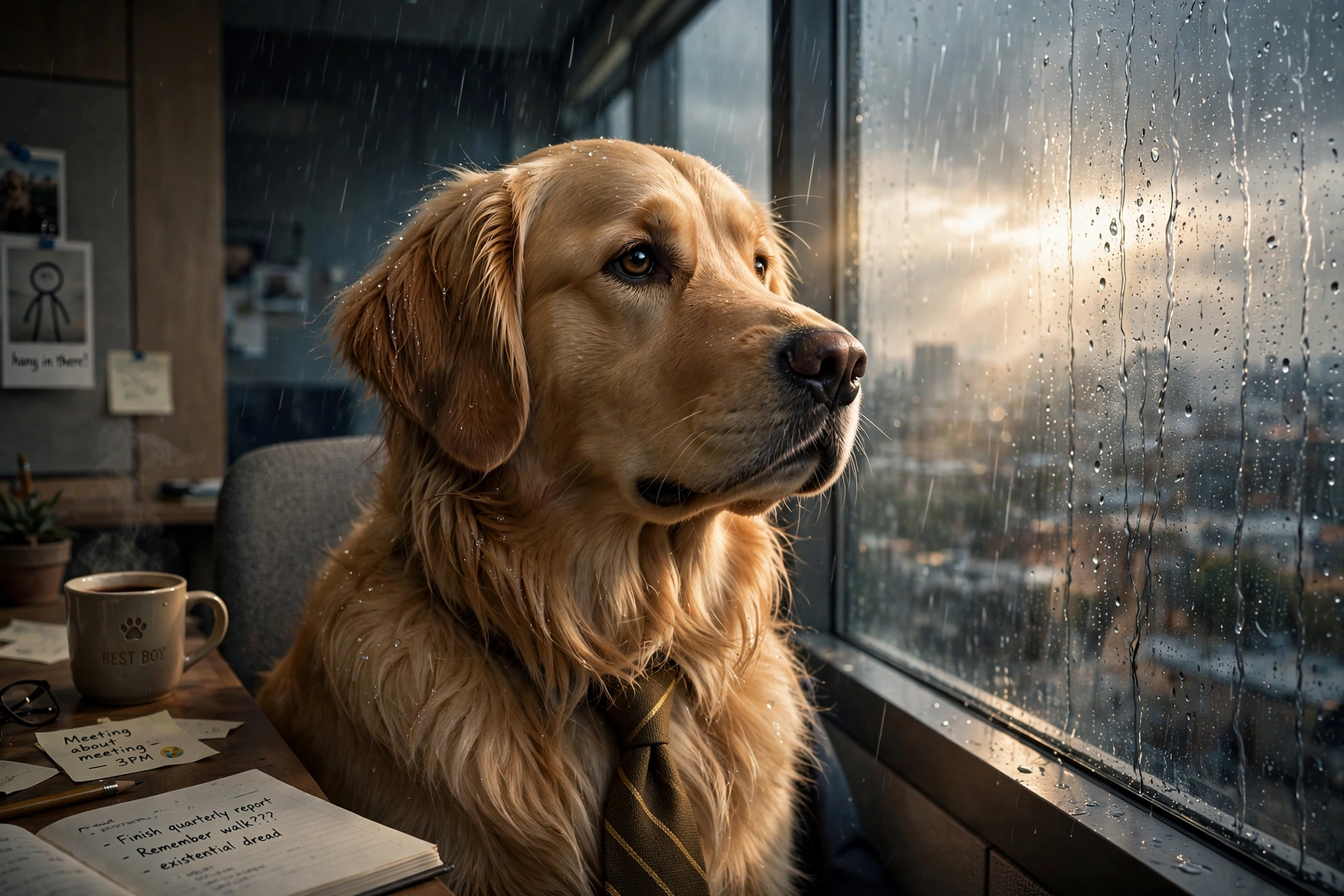 Office Dog Existential Crisis