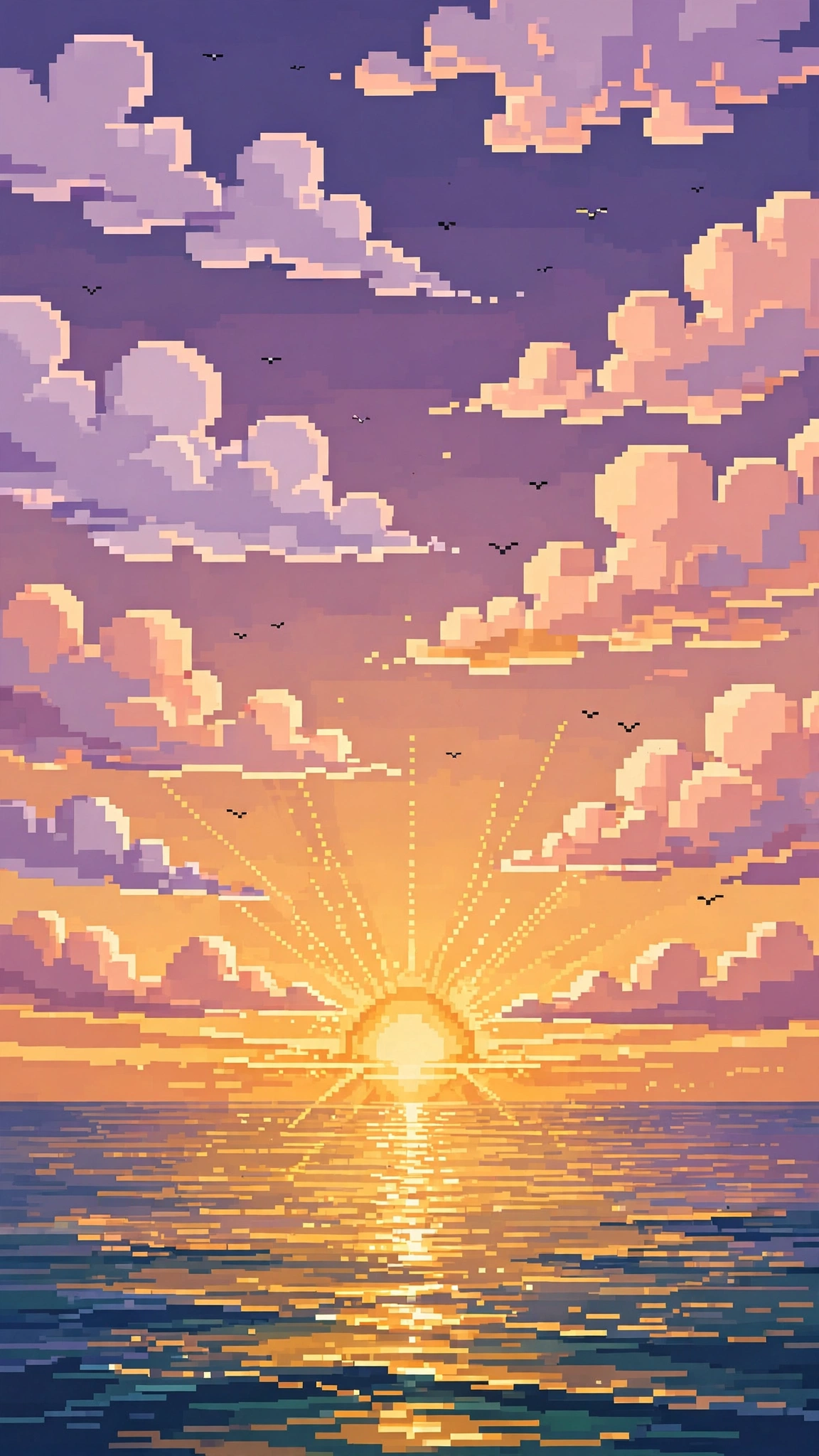 Pastel Pixel Sunset