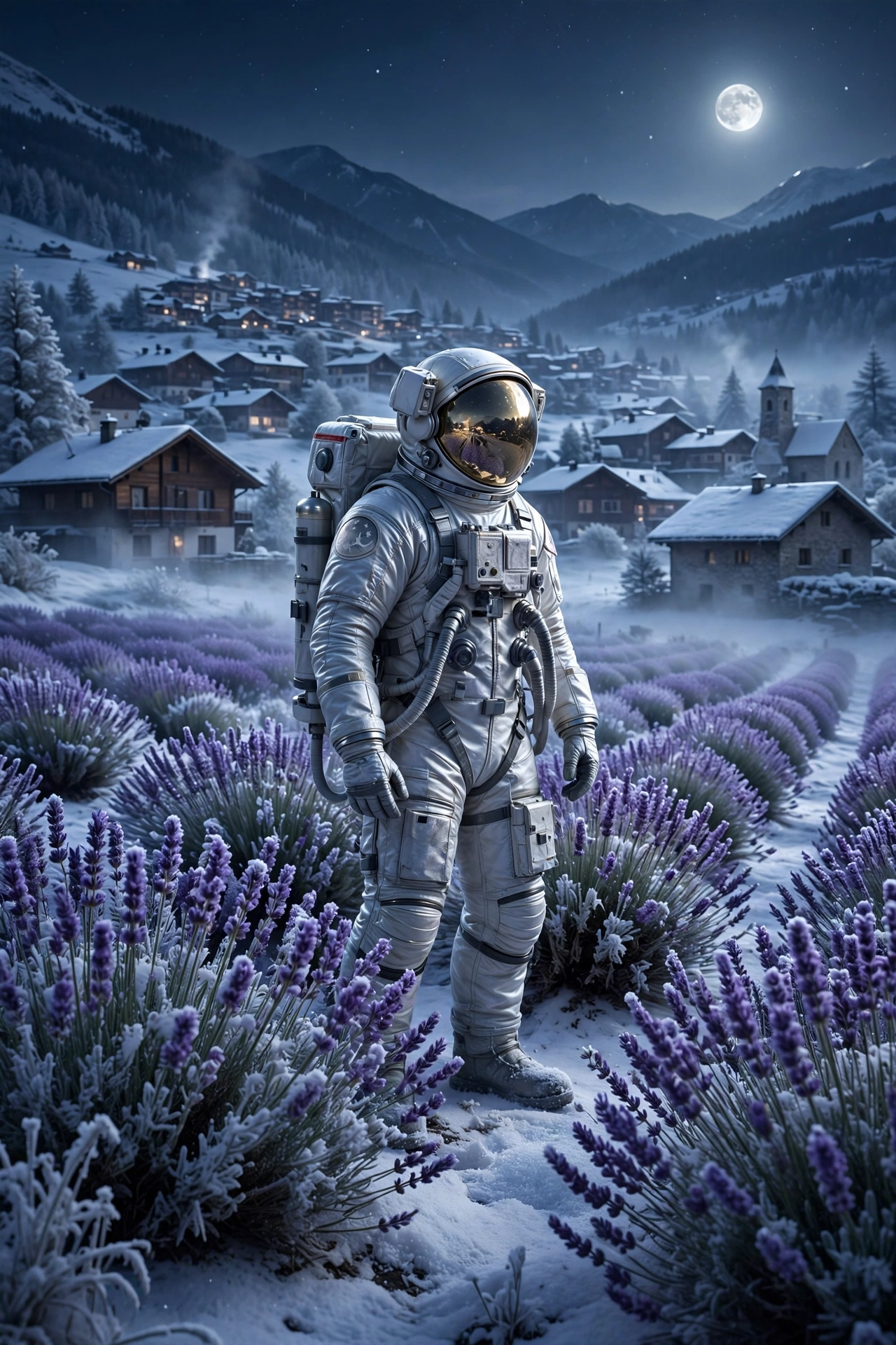 3D Lavender Field Render