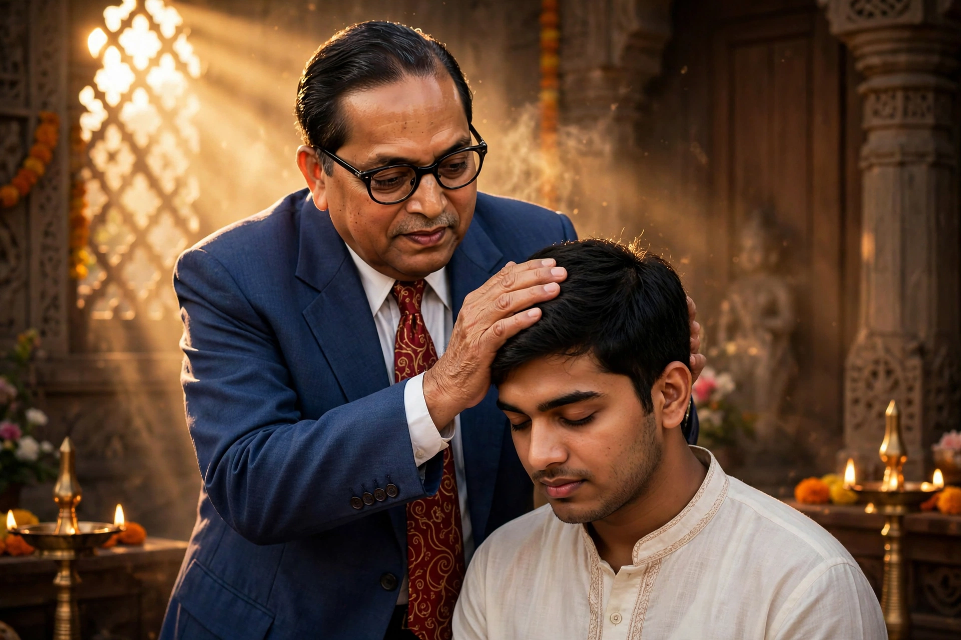 Photo With Babasaheb Ambedkar Blessing Prompt