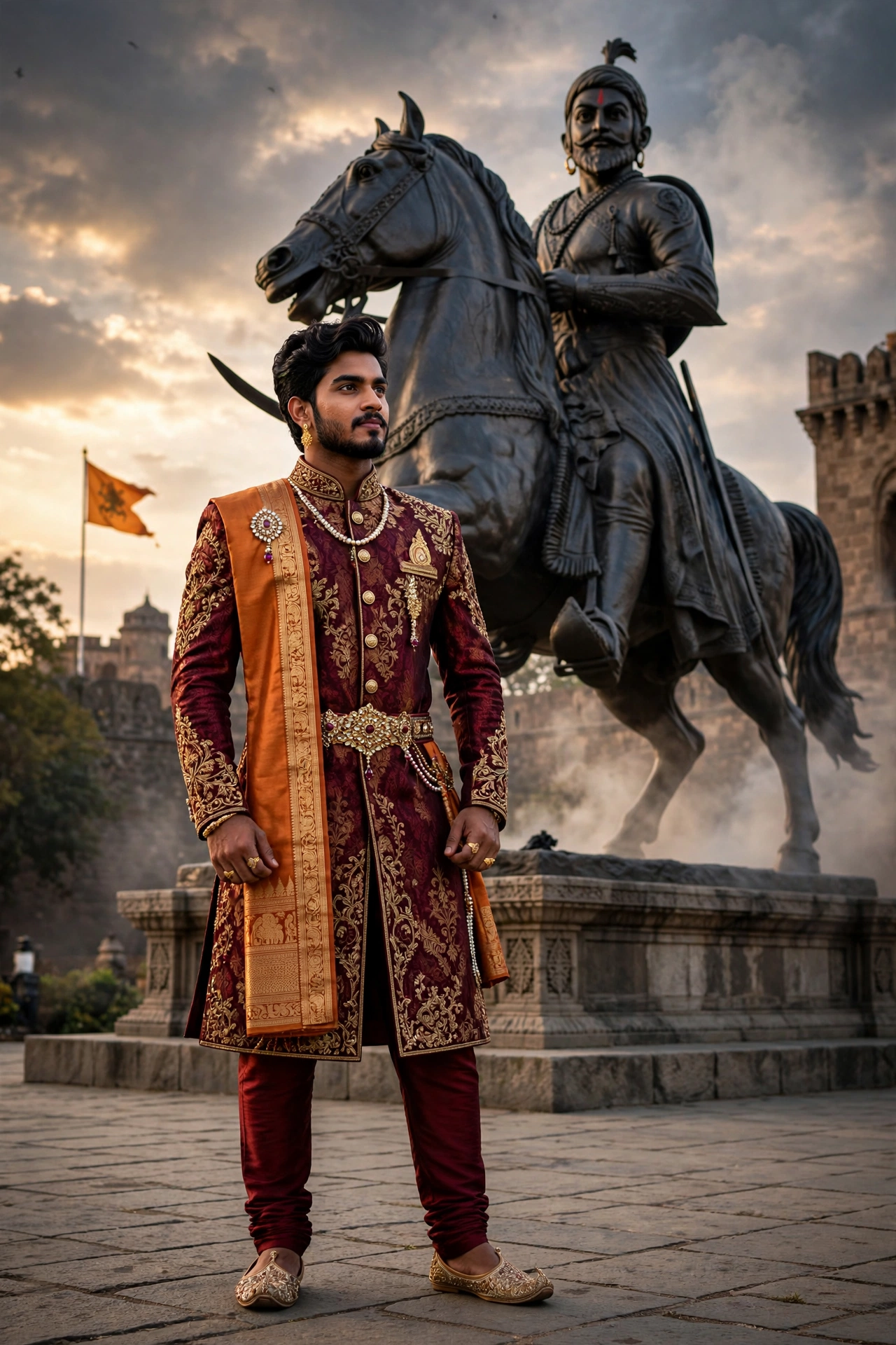 Photo With Chhatrapati Shivaji Maharaj Prompt