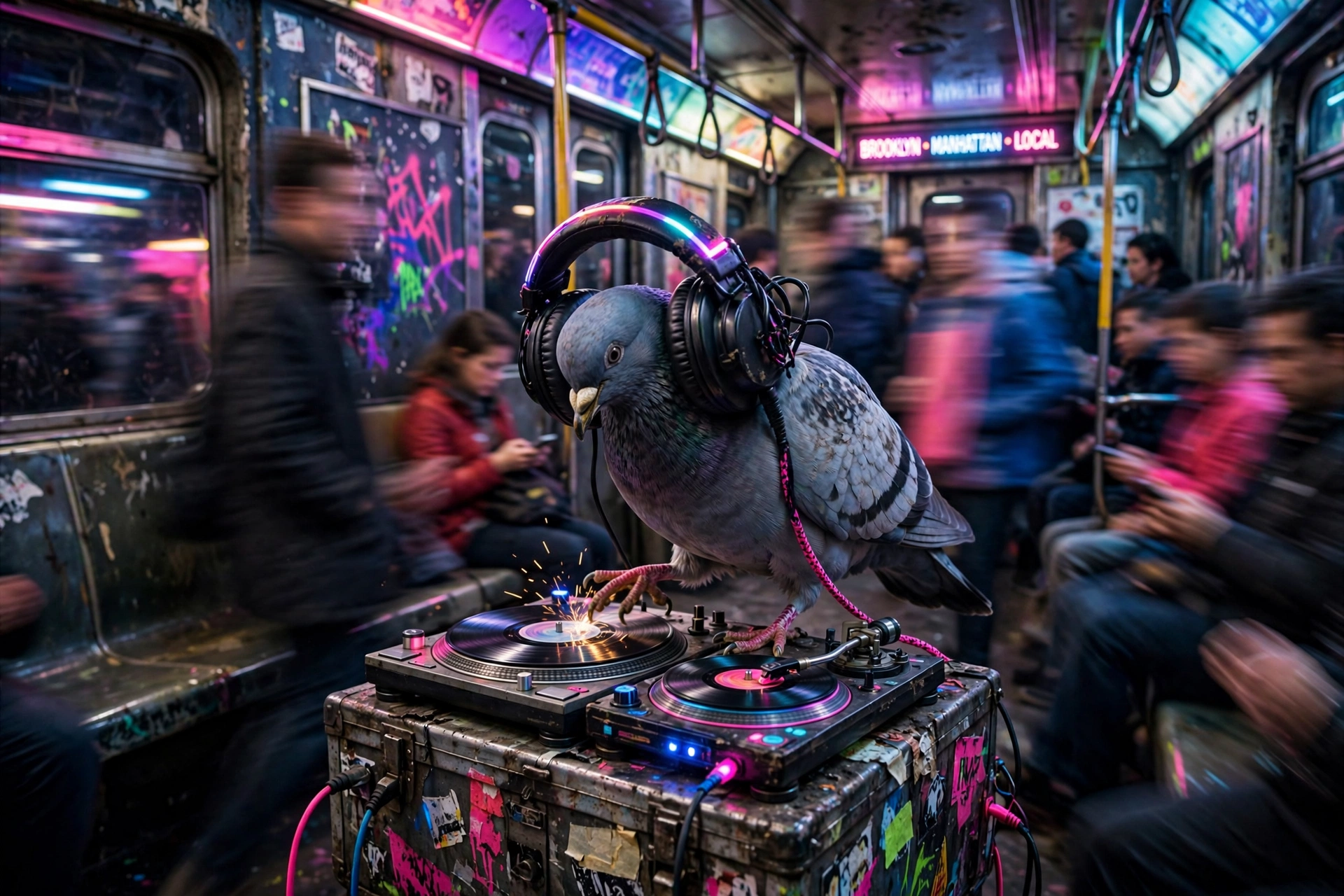 Pigeon Subway DJ