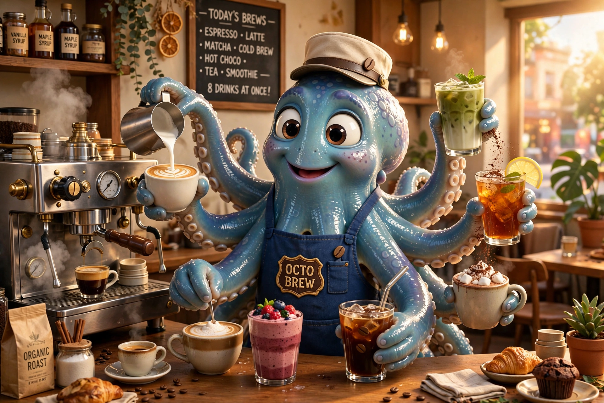 Pixar Octopus Barista