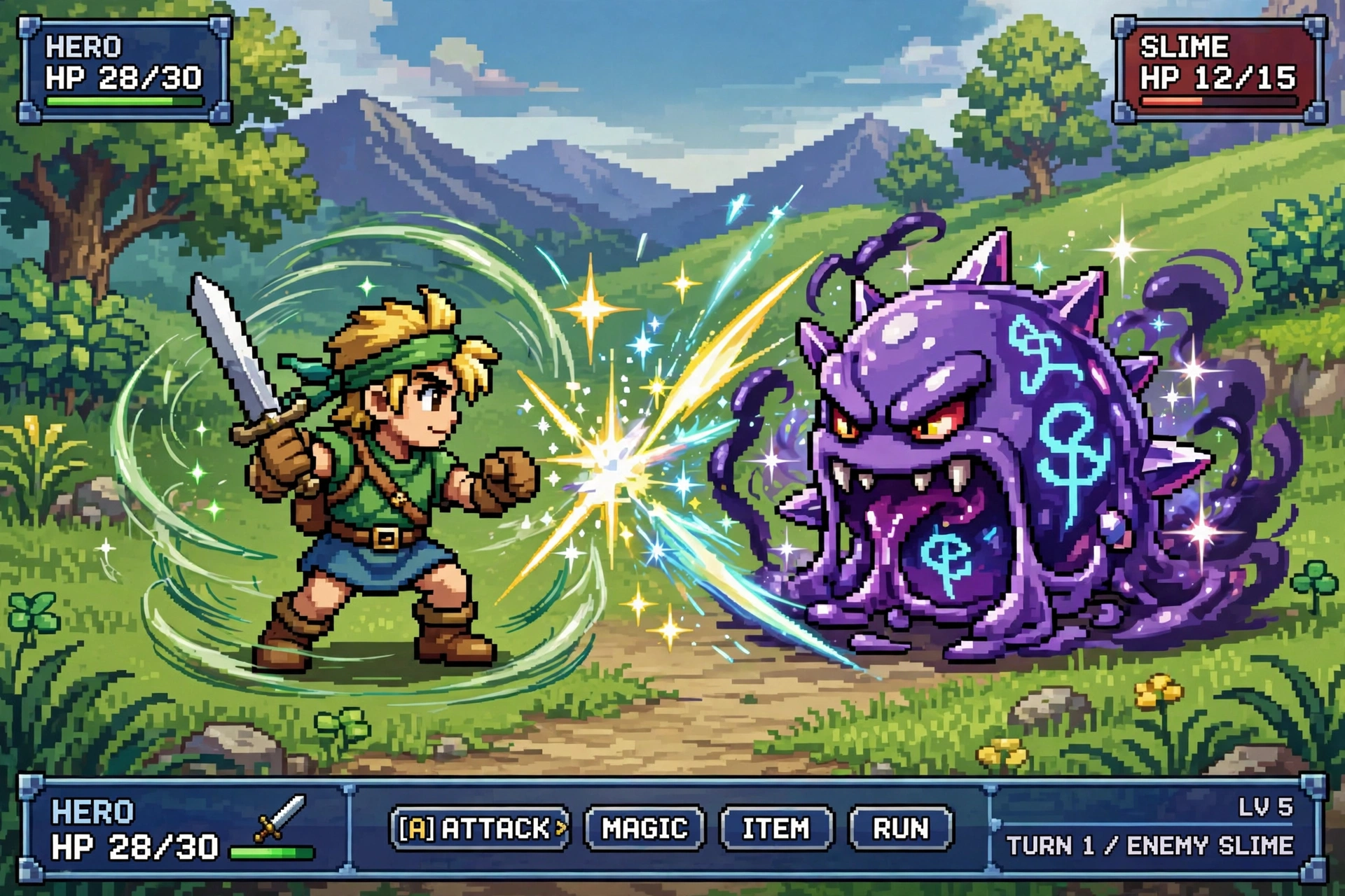 Pixel Art Game Scene