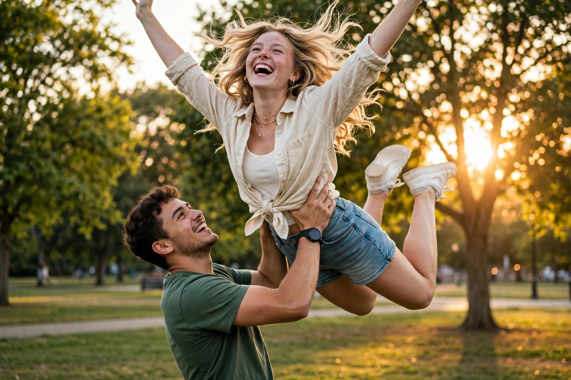 Playful Couple Lift