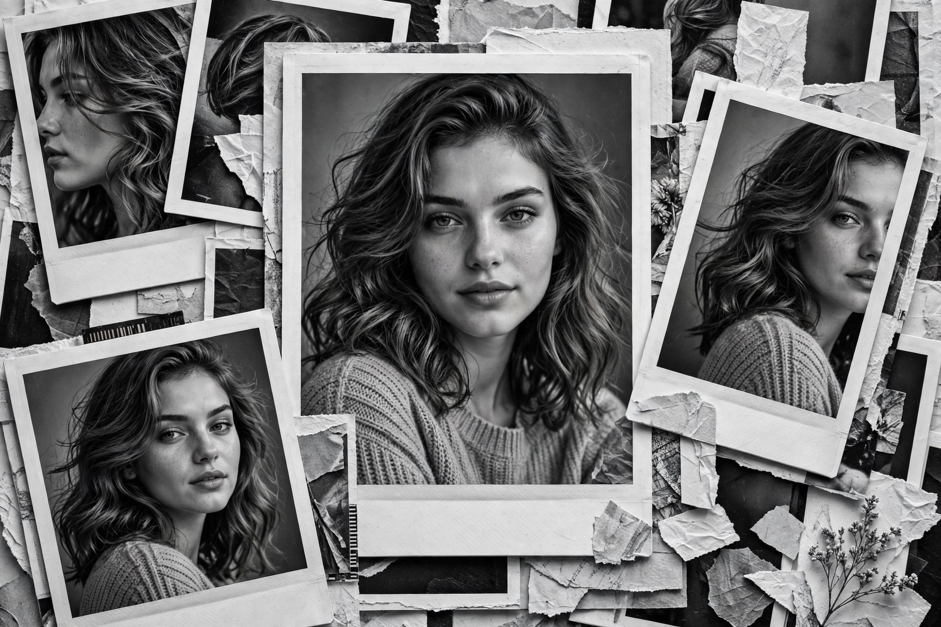Polaroid Collage Beauty Portrait