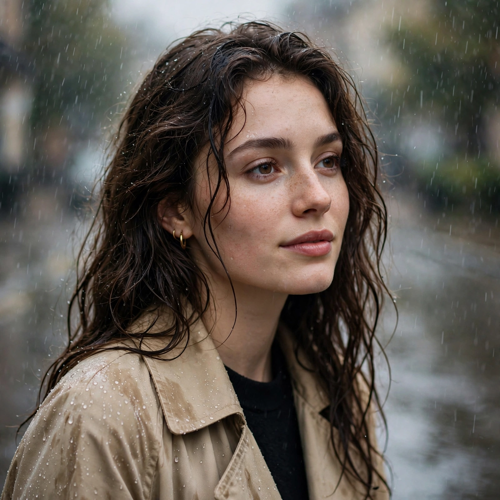 Rain Aesthetic Woman
