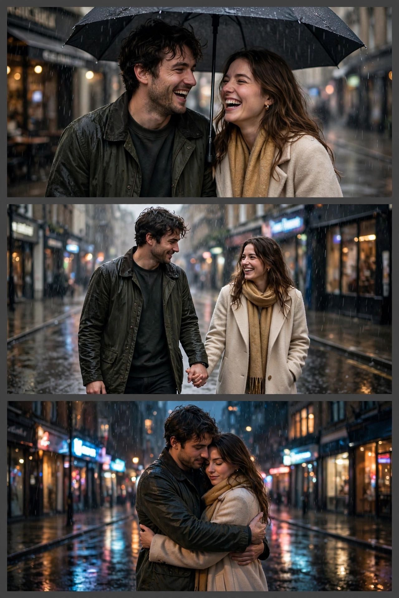 Rainy Day 3-Frame Couple Collage Prompt