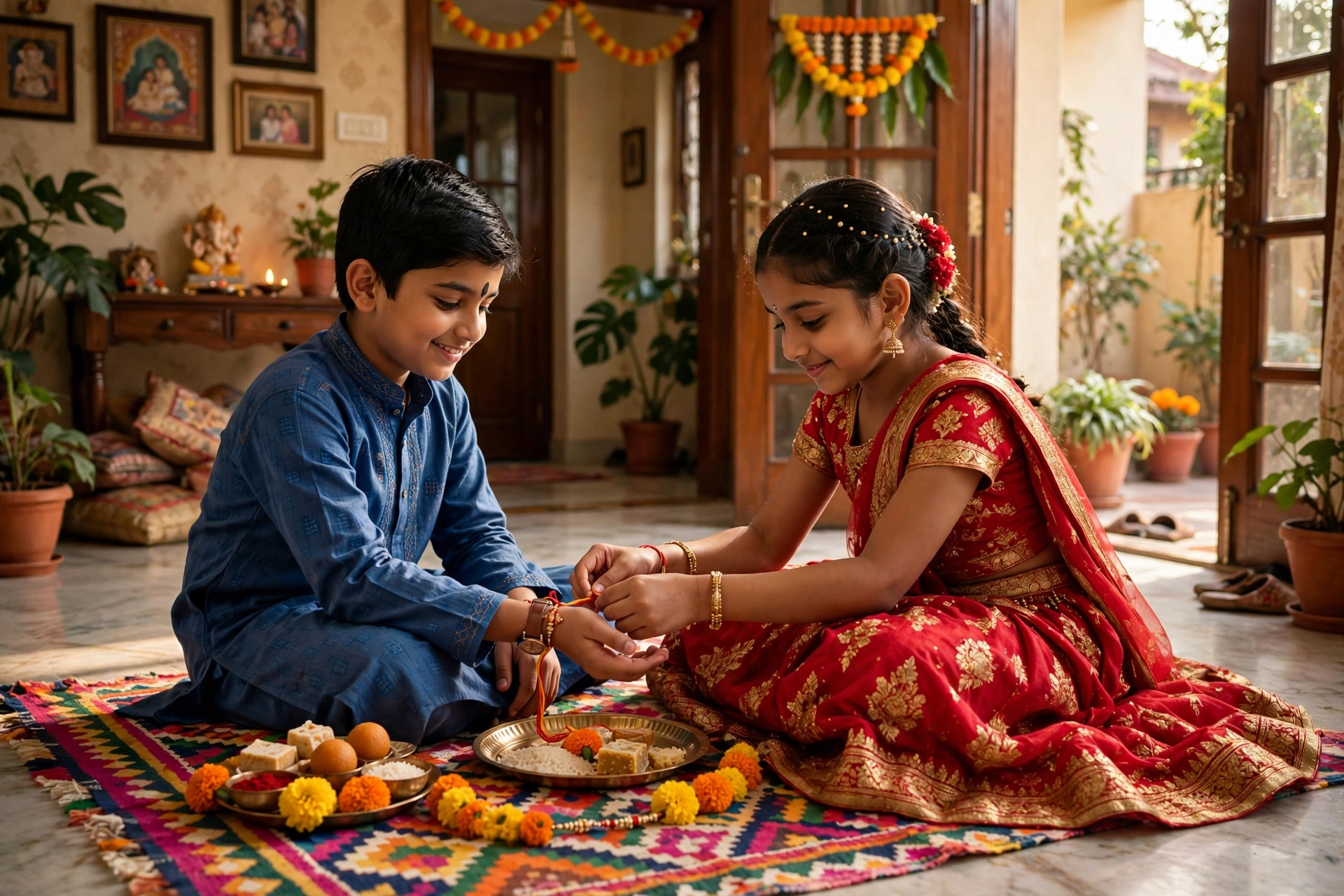 Rakhi Tying Home Portrait
