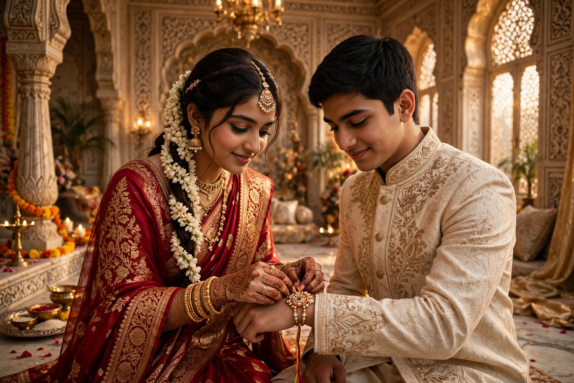 Rakhi Tying Palace Portrait