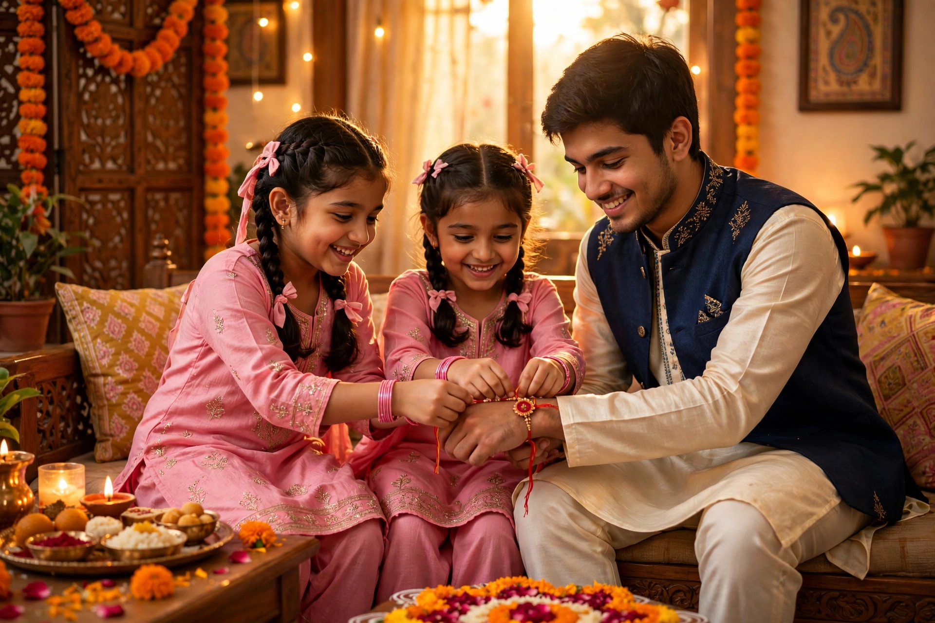 Raksha Bandhan Kids Traditional Outfits Prompt