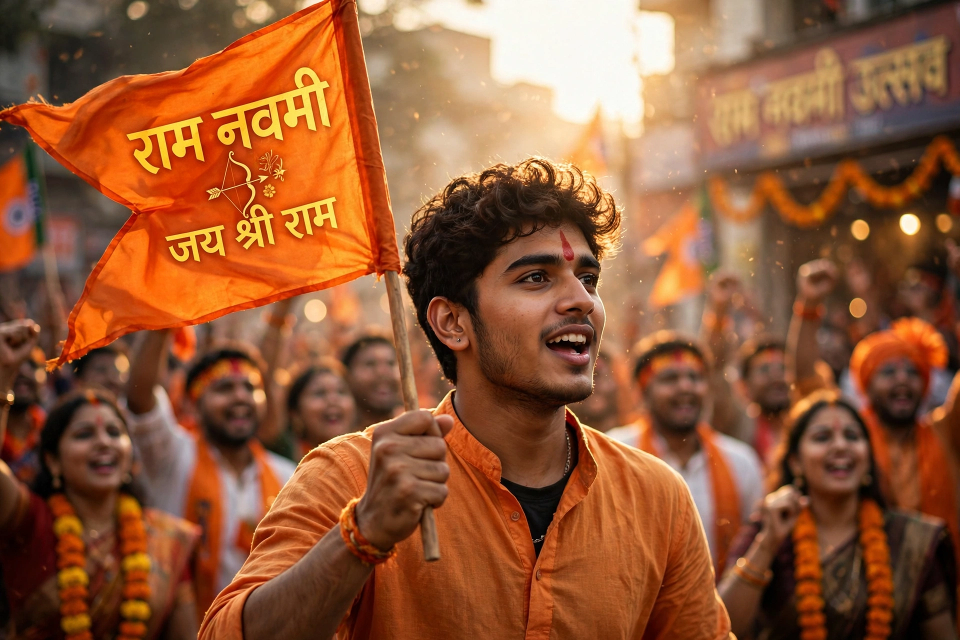 Ram Navami Rally Flag Portrait