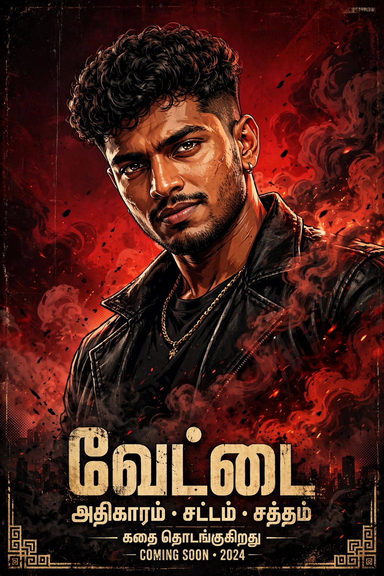 Red Gangster Poster Style