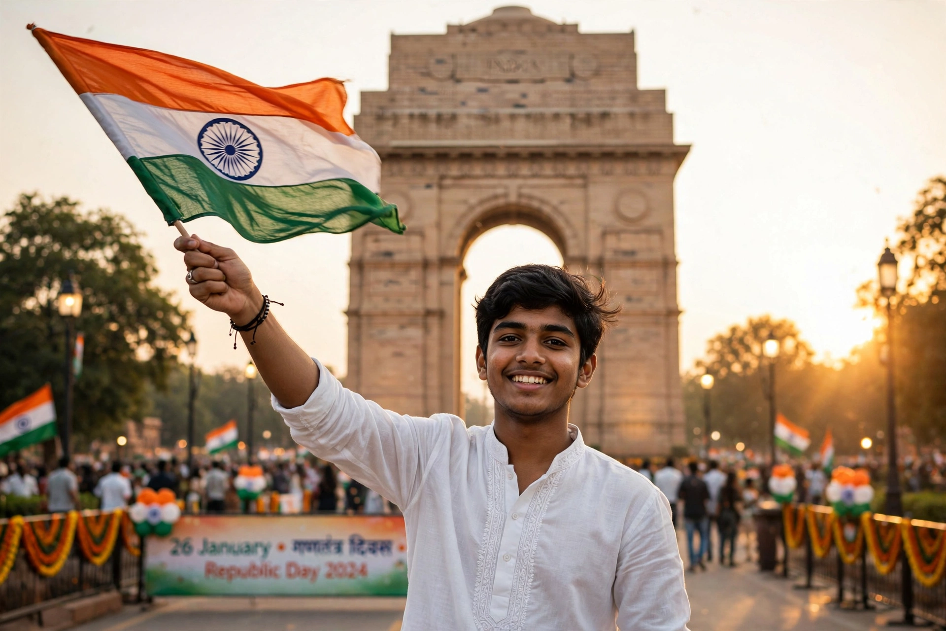 Republic Day Boy at India Gate