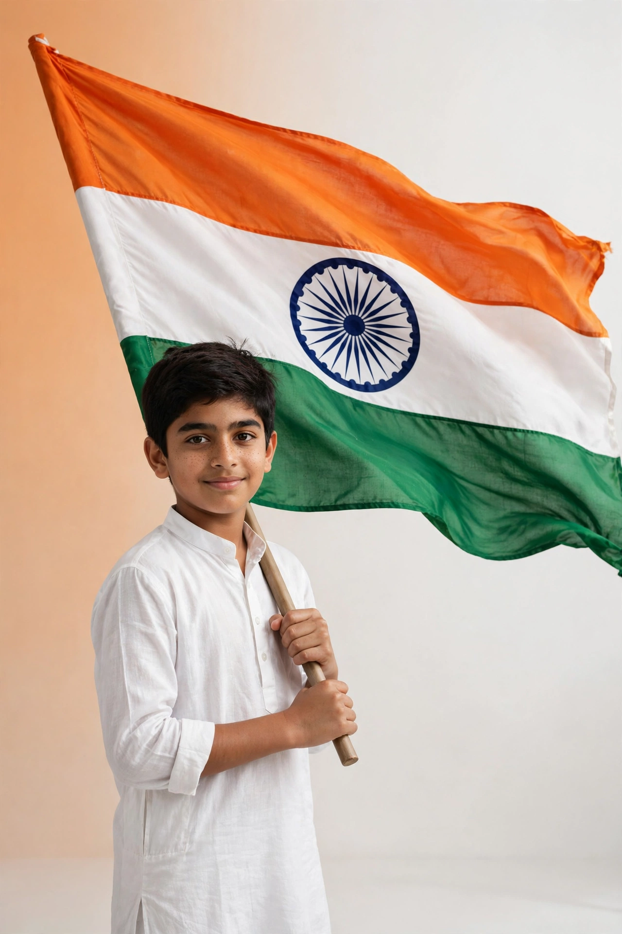 Republic Day Boy Flag Portrait Prompt